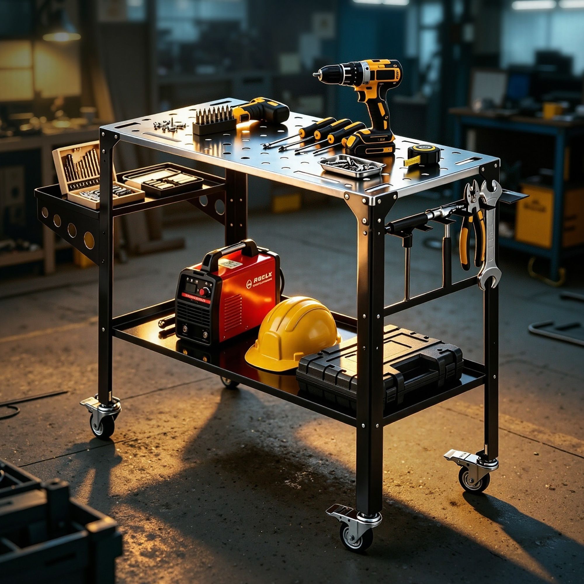 Giantz Welding Table Cart with Tool Storage 130KG Capacity Mobile Workstation - Image 1