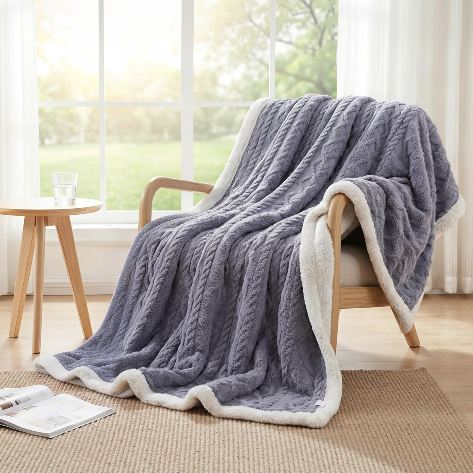 Giselle 203x230cm Throw Blanket Double-Sided Fleece Lightweight For Sofa Couch Bed - Image 1