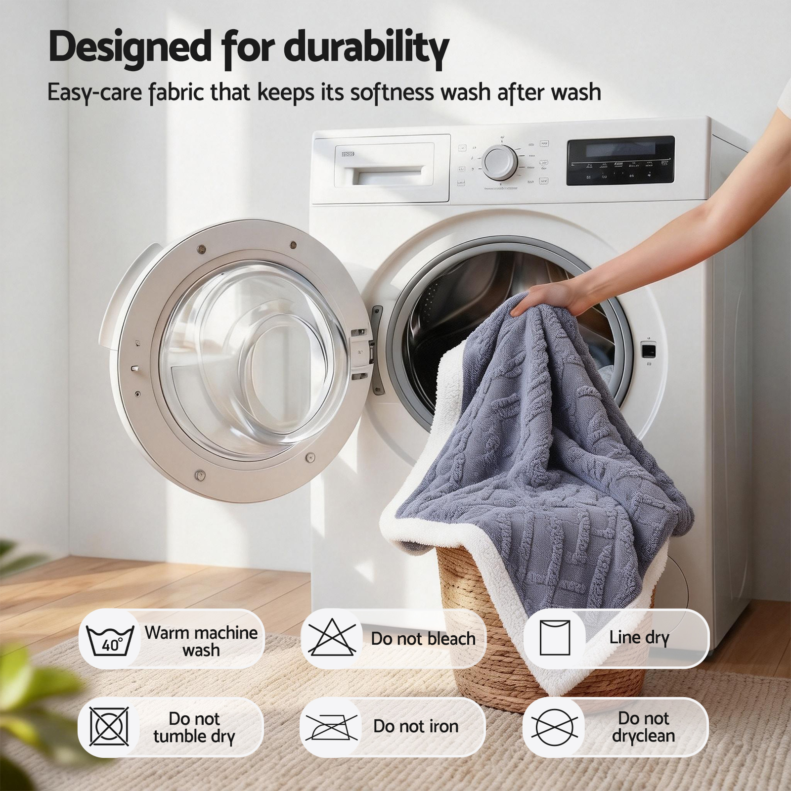 Giselle 203x230cm Throw Blanket Double-Sided Fleece Lightweight For Sofa Couch Bed - Image 8