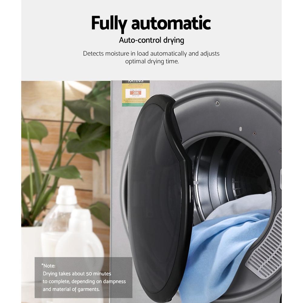 Devanti Tumble Dryer 5kg Fully Auto Silver - Image 3