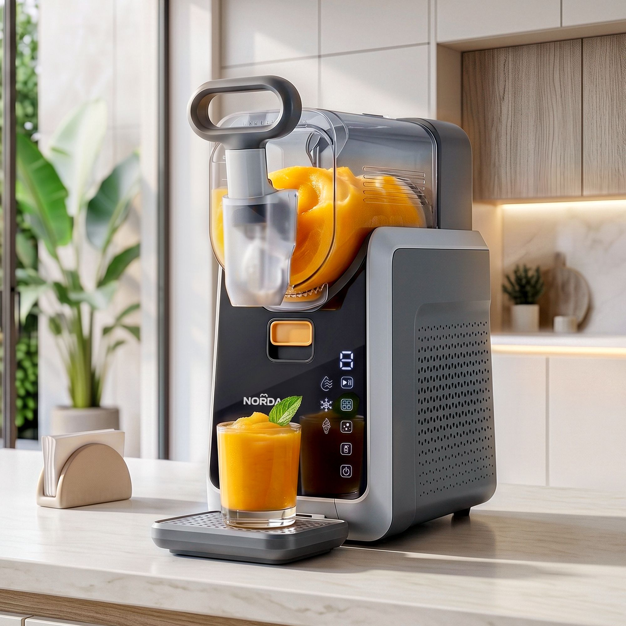 NORDA 2L Slushie Machine Frozen Drink Maker Slushy Ice Cream Maker No Ice Compressor Touchscreen for Home BBQ Party - Image 1