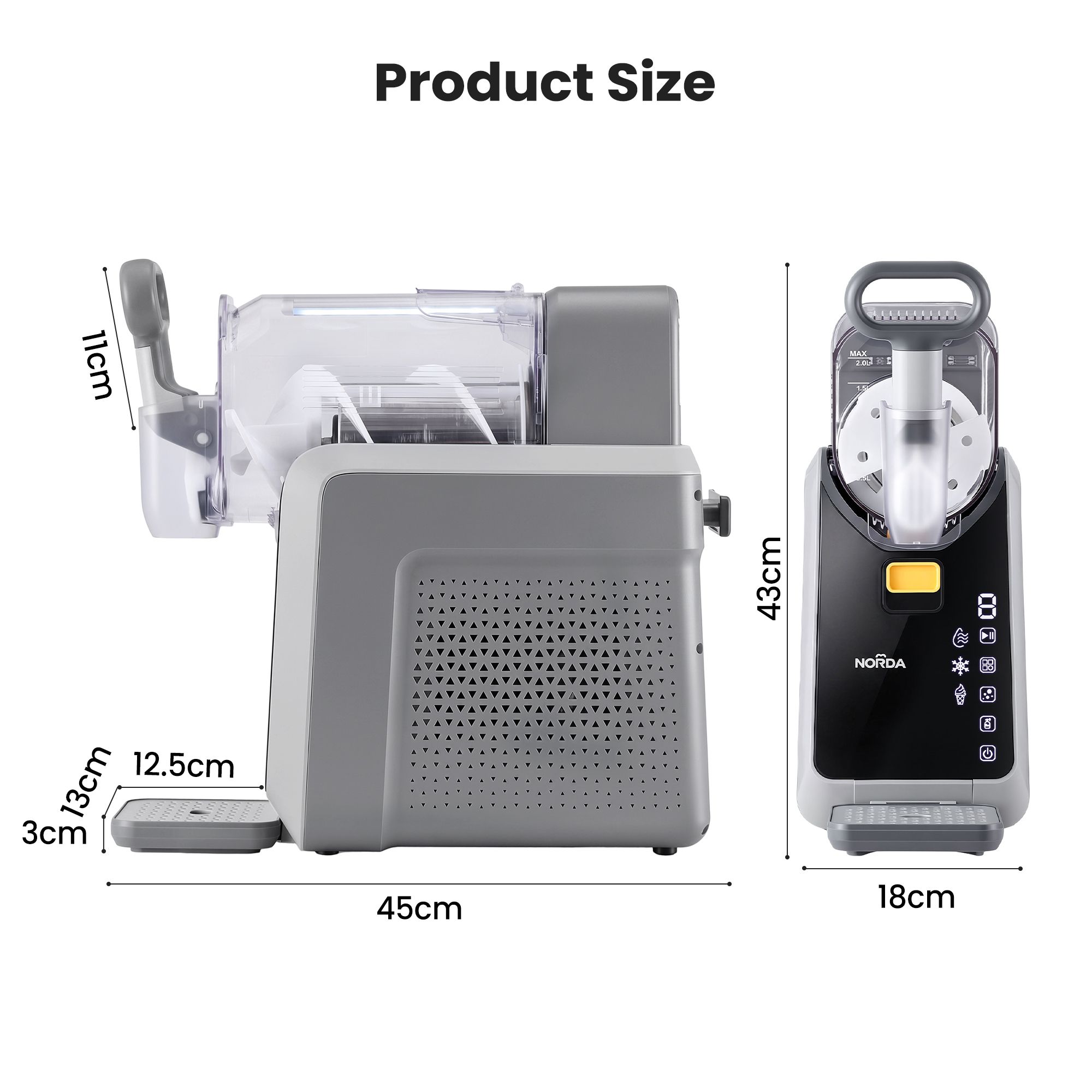 NORDA 2L Slushie Machine Frozen Drink Maker Slushy Ice Cream Maker No Ice Compressor Touchscreen for Home BBQ Party - Image 2