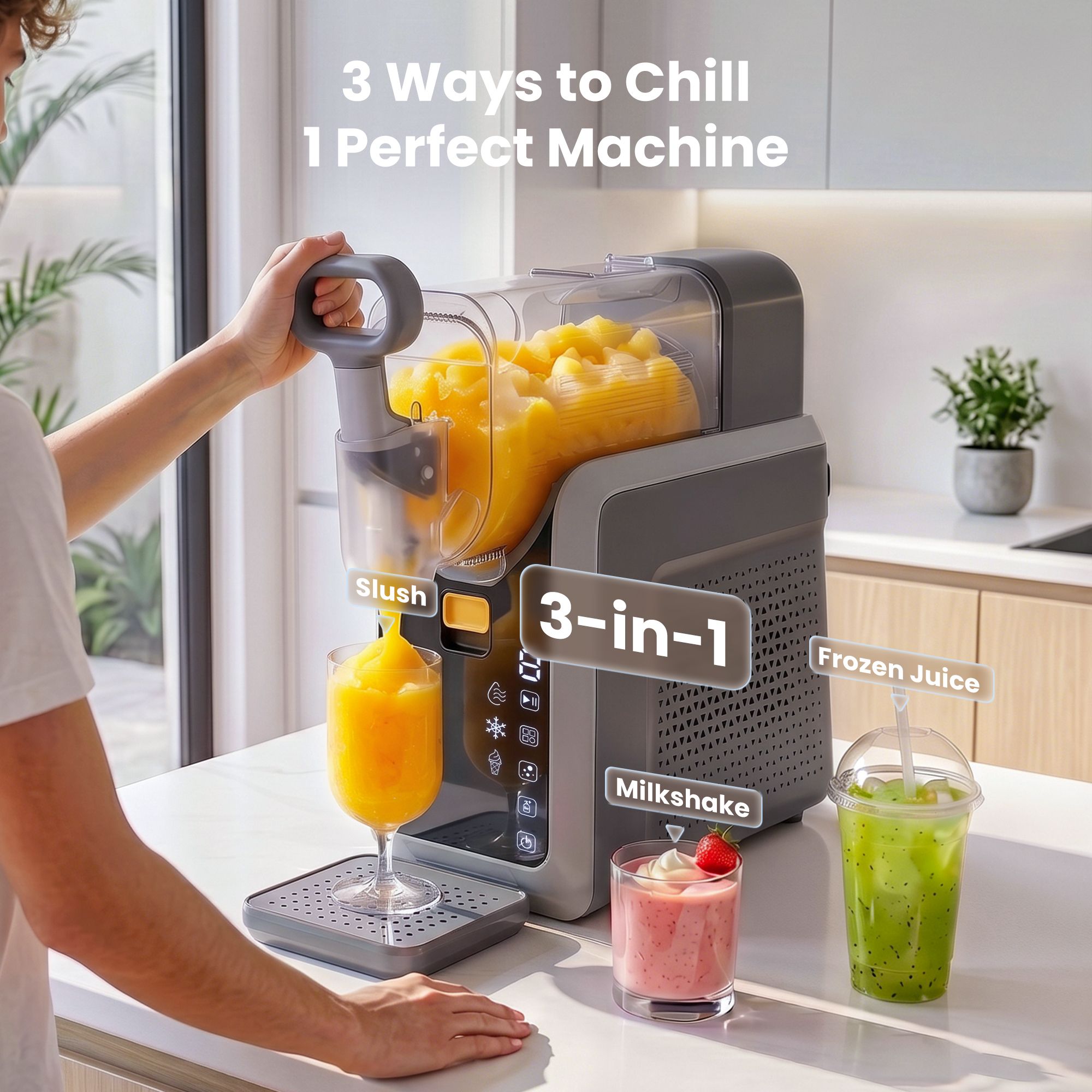 NORDA 2L Slushie Machine Frozen Drink Maker Slushy Ice Cream Maker No Ice Compressor Touchscreen for Home BBQ Party - Image 4