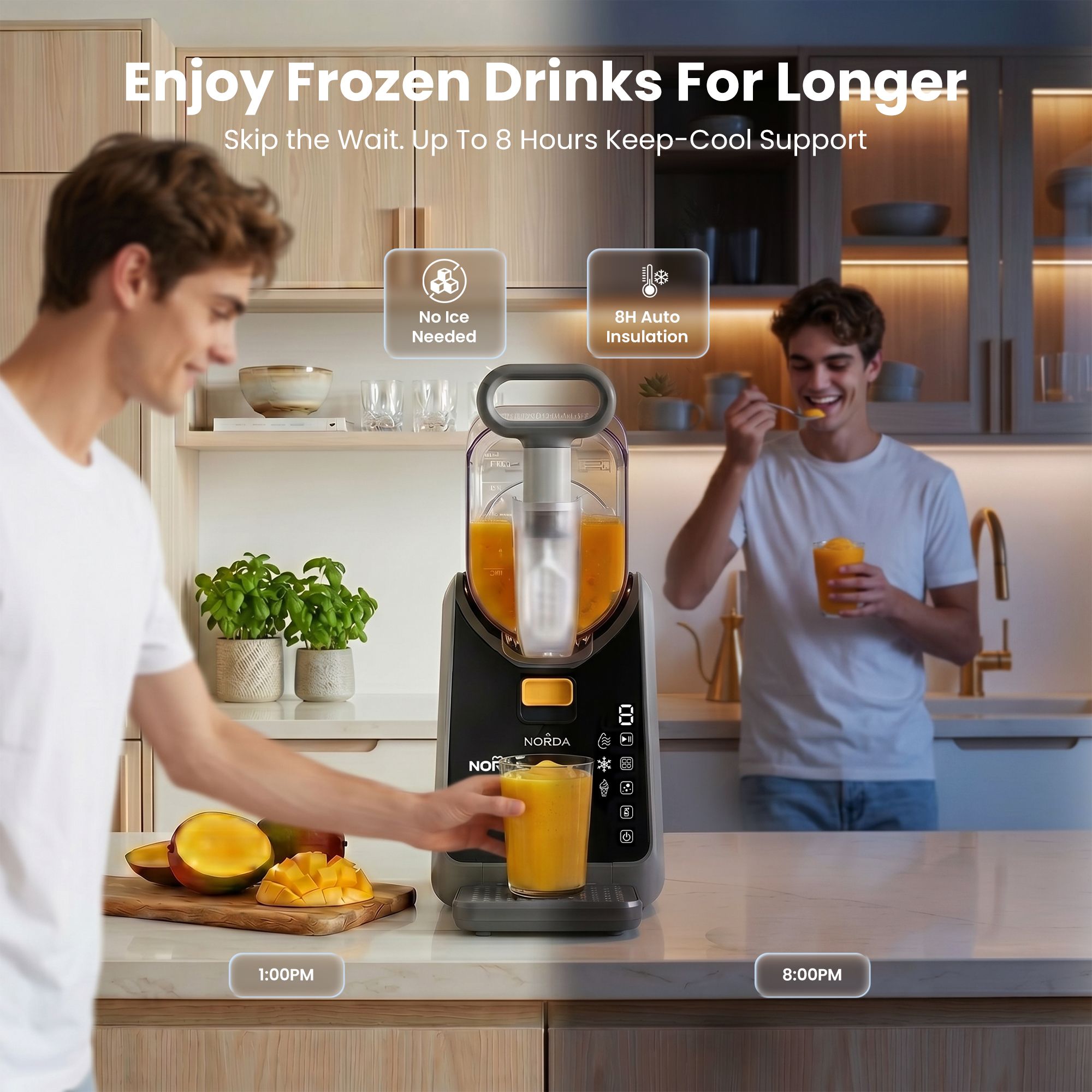 NORDA 2L Slushie Machine Frozen Drink Maker Slushy Ice Cream Maker No Ice Compressor Touchscreen for Home BBQ Party - Image 5