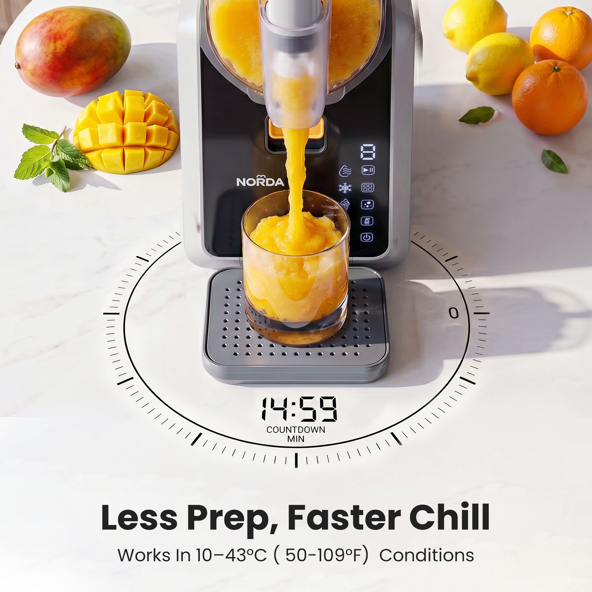 NORDA 2L Slushie Machine Frozen Drink Maker Slushy Ice Cream Maker No Ice Compressor Touchscreen for Home BBQ Party - Image 6