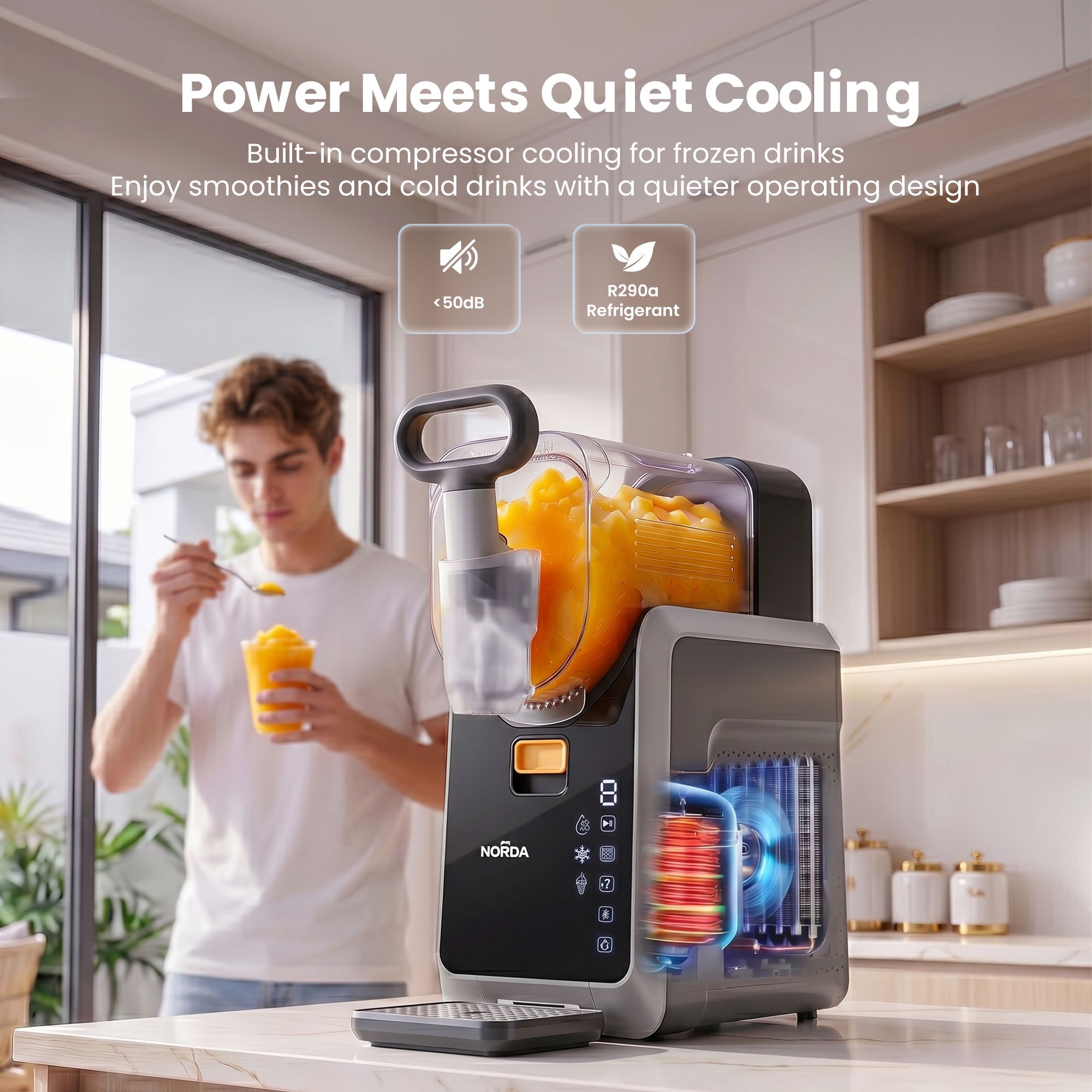 NORDA 2L Slushie Machine Frozen Drink Maker Slushy Ice Cream Maker No Ice Compressor Touchscreen for Home BBQ Party - Image 7