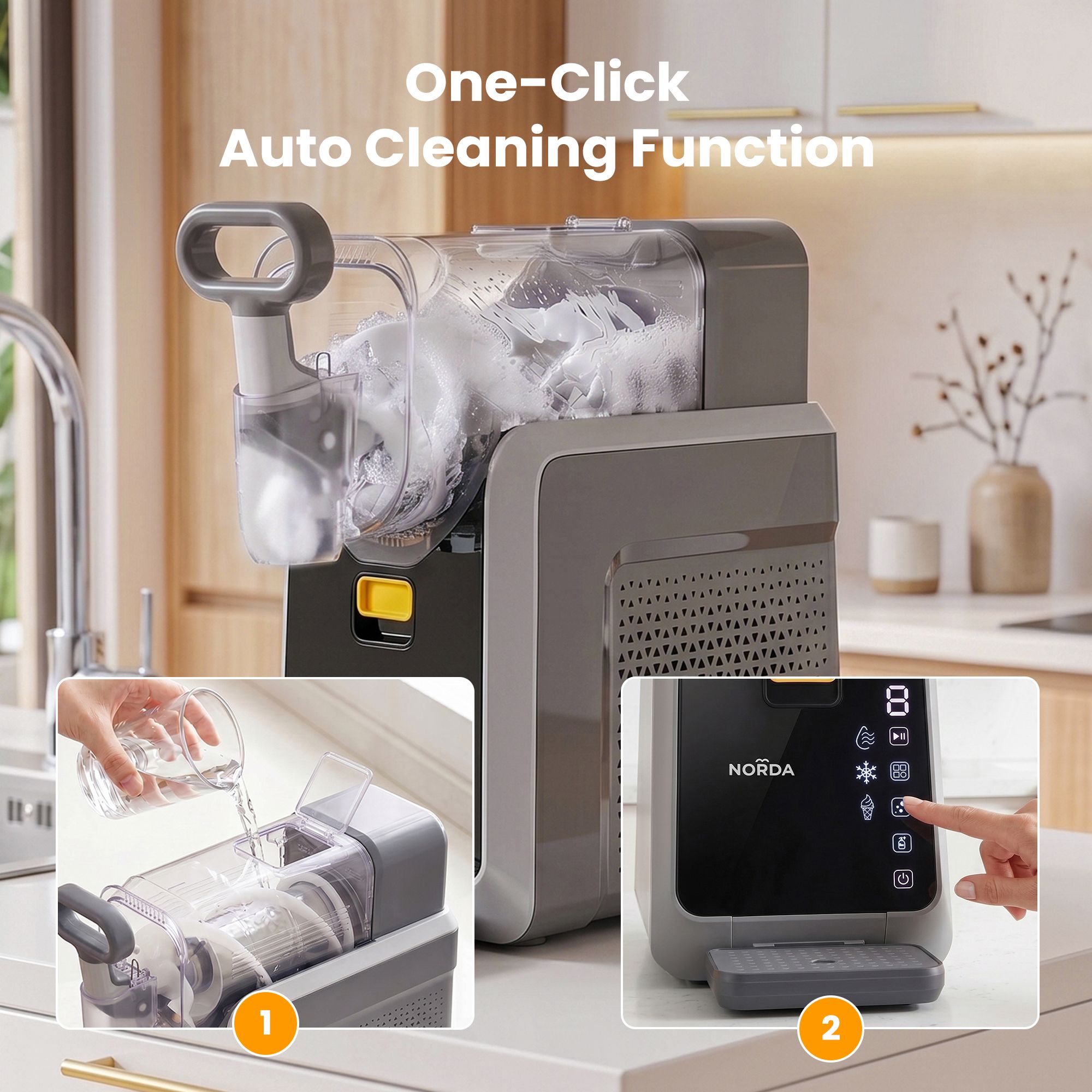 NORDA 2L Slushie Machine Frozen Drink Maker Slushy Ice Cream Maker No Ice Compressor Touchscreen for Home BBQ Party - Image 8