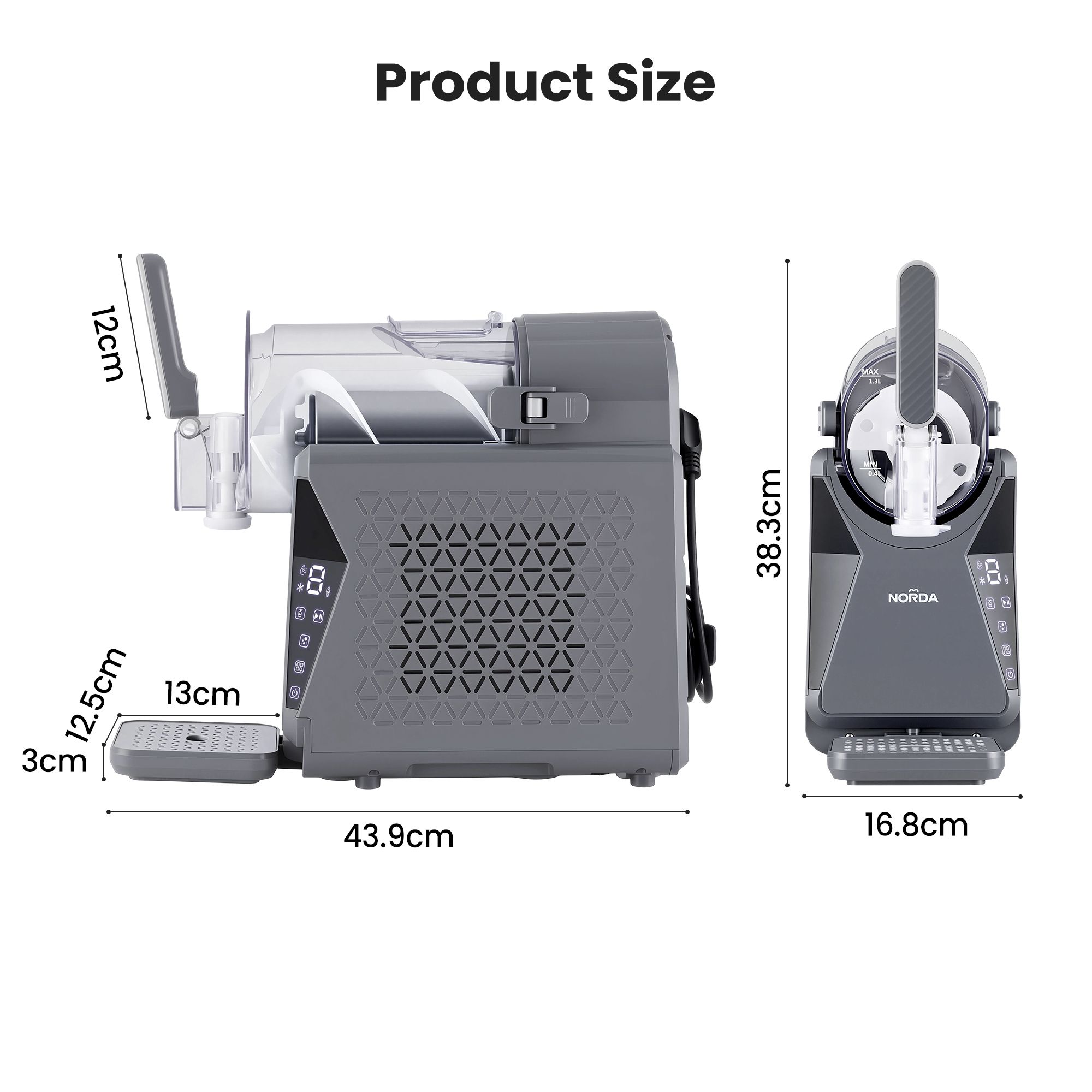 NORDA 1.3L Slushie Machine Frozen Drink Maker Slushy Ice Cream Maker No Ice Compressor Touchscreen for Home BBQ Party - Image 2