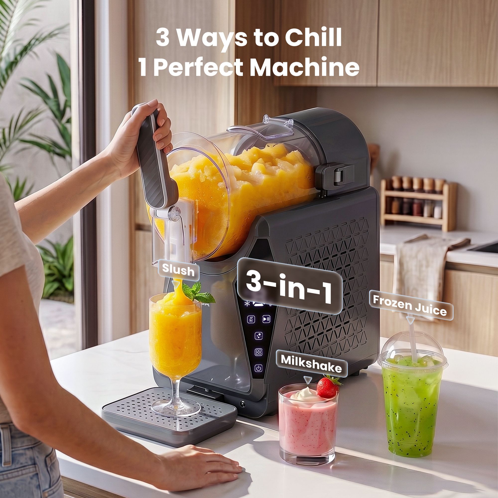 NORDA 1.3L Slushie Machine Frozen Drink Maker Slushy Ice Cream Maker No Ice Compressor Touchscreen for Home BBQ Party - Image 4