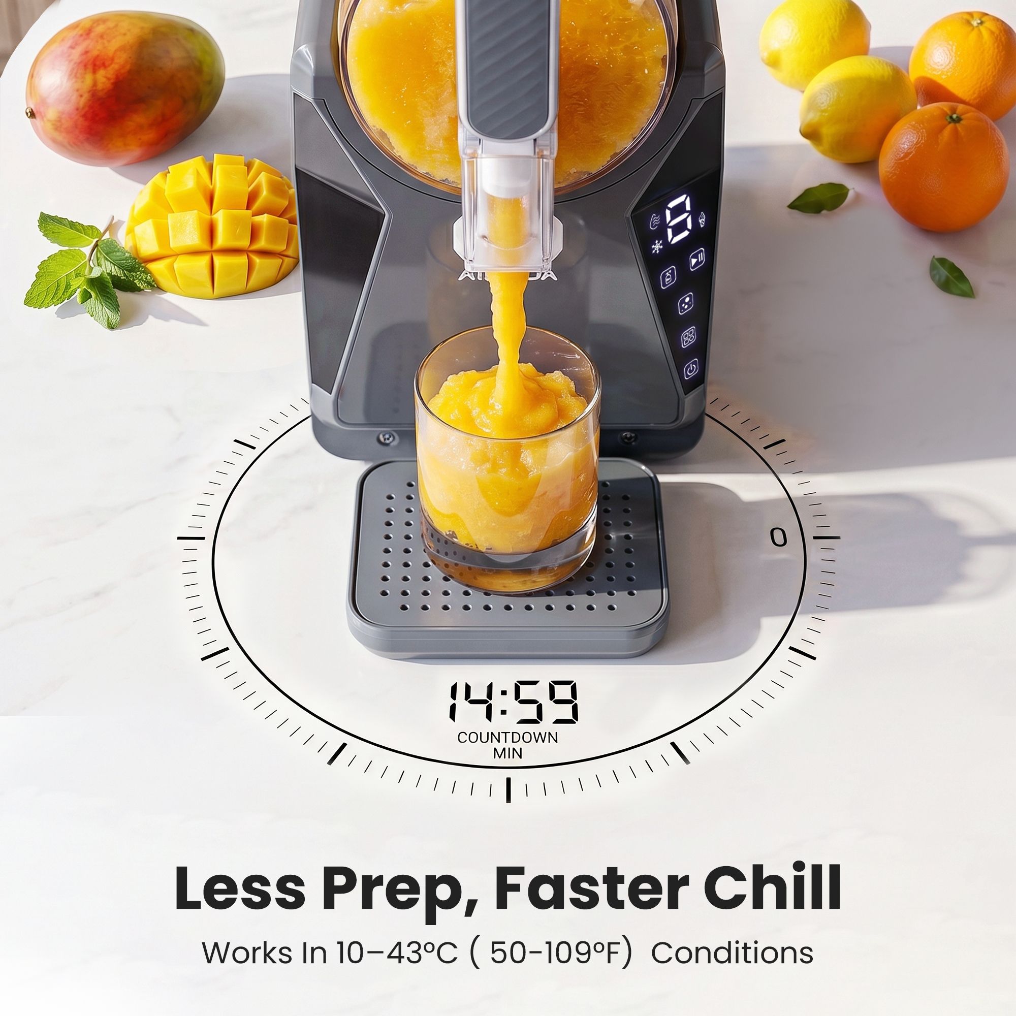 NORDA 1.3L Slushie Machine Frozen Drink Maker Slushy Ice Cream Maker No Ice Compressor Touchscreen for Home BBQ Party - Image 6