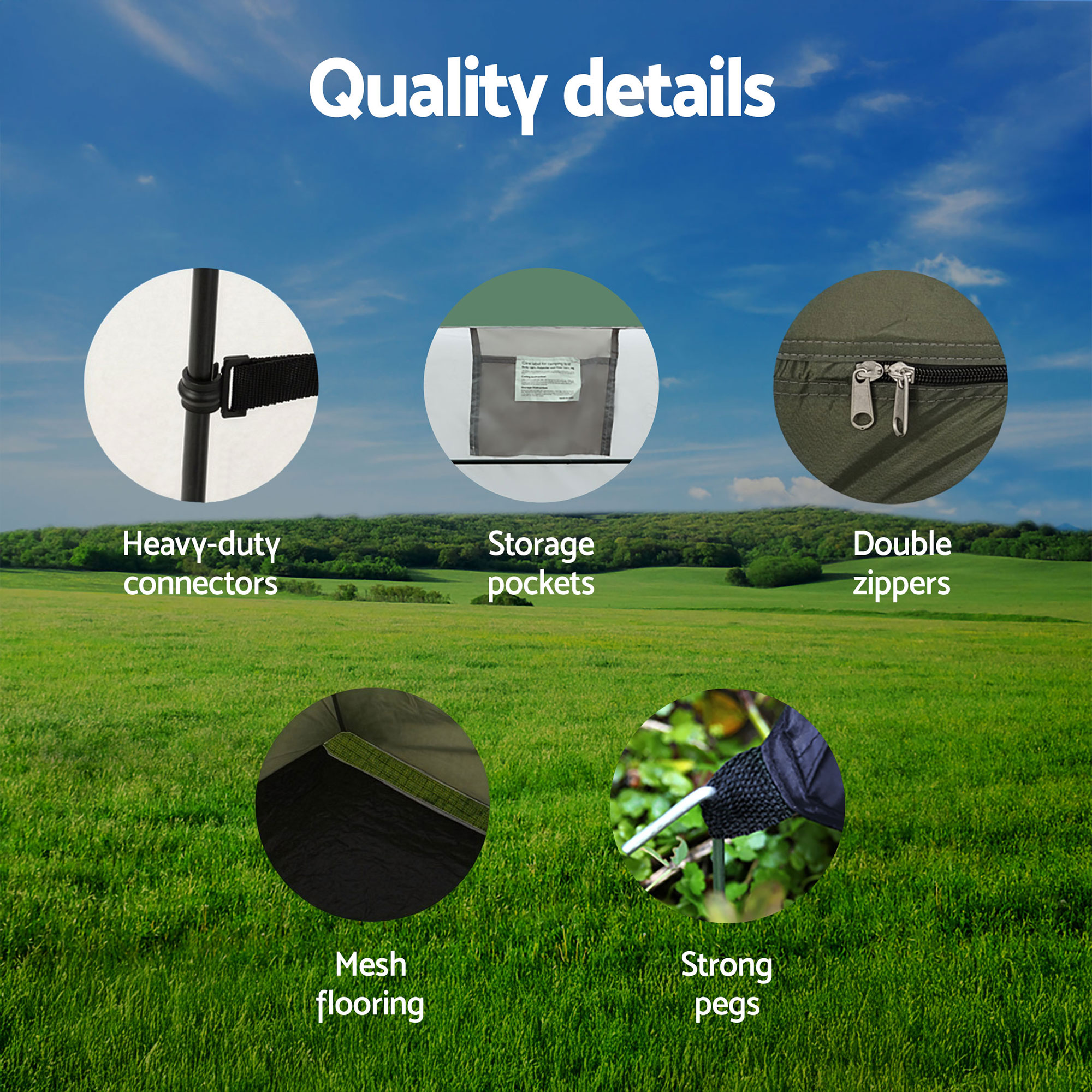 Weisshorn 20L Portable Camping Toilet Shower Tent Changing Room Outdoor Loo Set - Image 7