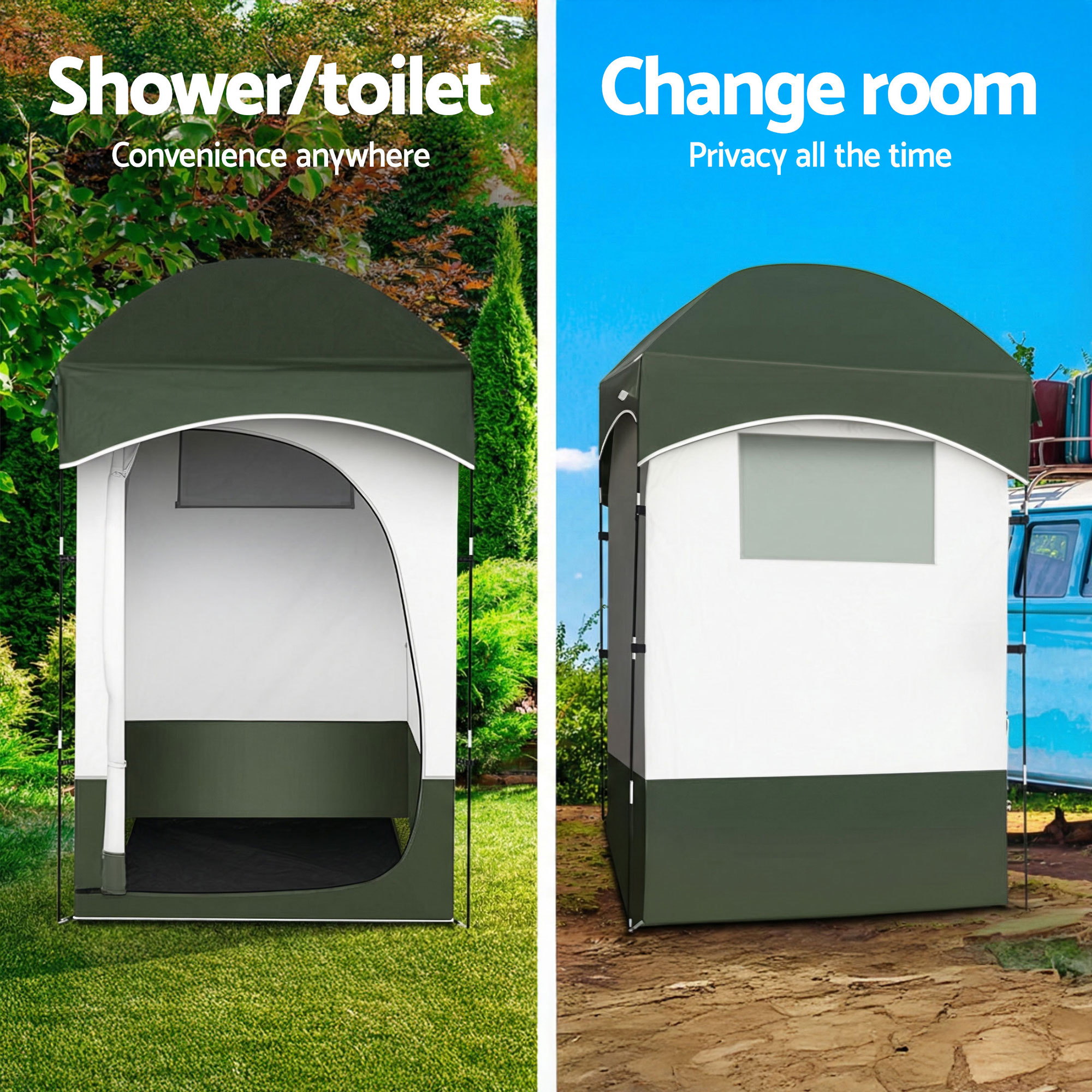 Weisshorn 22L Portable Camping Toilet Shower Tent Changing Room Outdoor Loo Set - Image 4