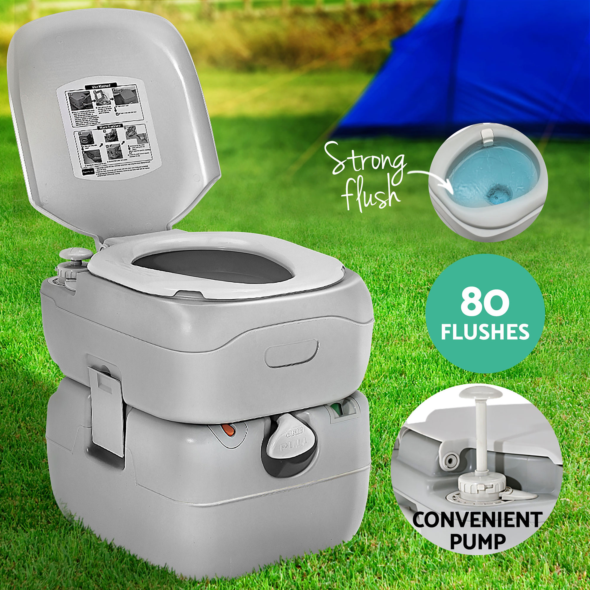 Weisshorn 22L Portable Camping Toilet Shower Tent Changing Room Outdoor Loo Set - Image 8