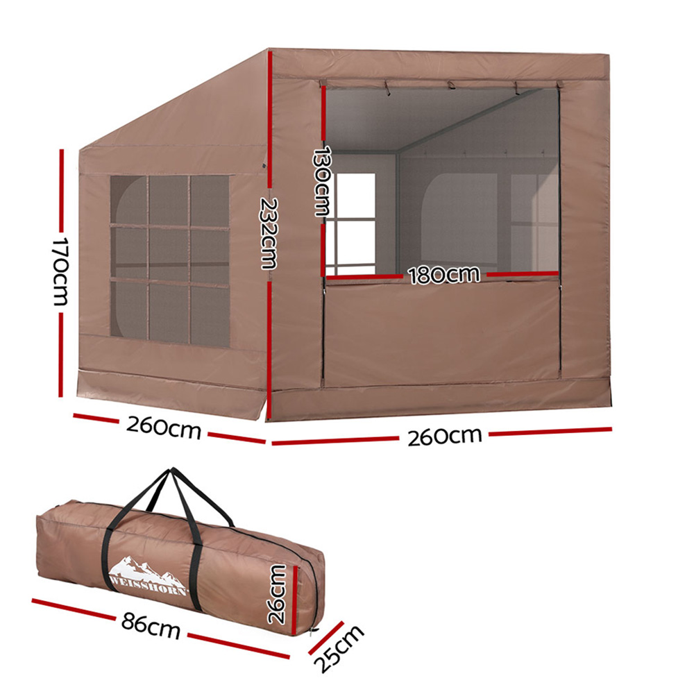 Weisshorn Camping Tent Car SUV Rear Side Canopy Portable Shelter Family Home 4WD - Image 2