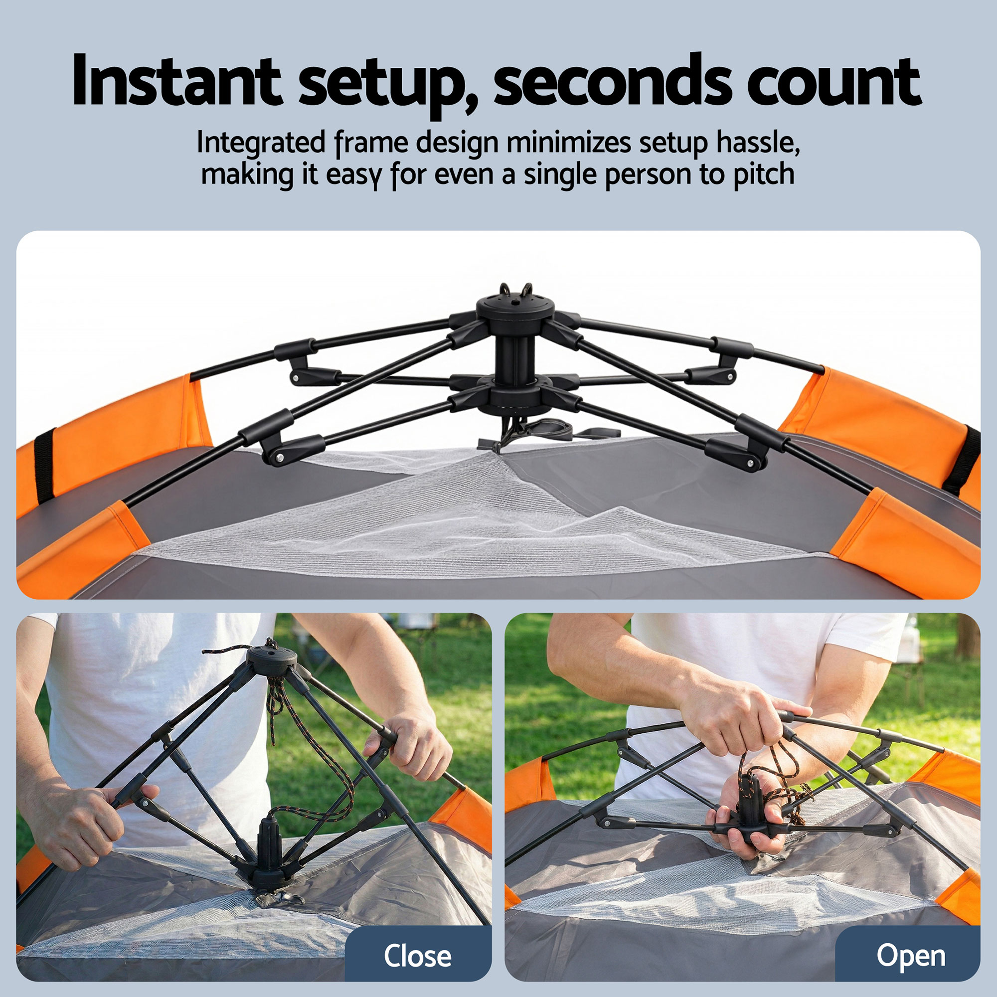 Weisshorn 2 Person Instant Pop Up Camping Tent Automatic Waterproof Hiking Beach - Image 5