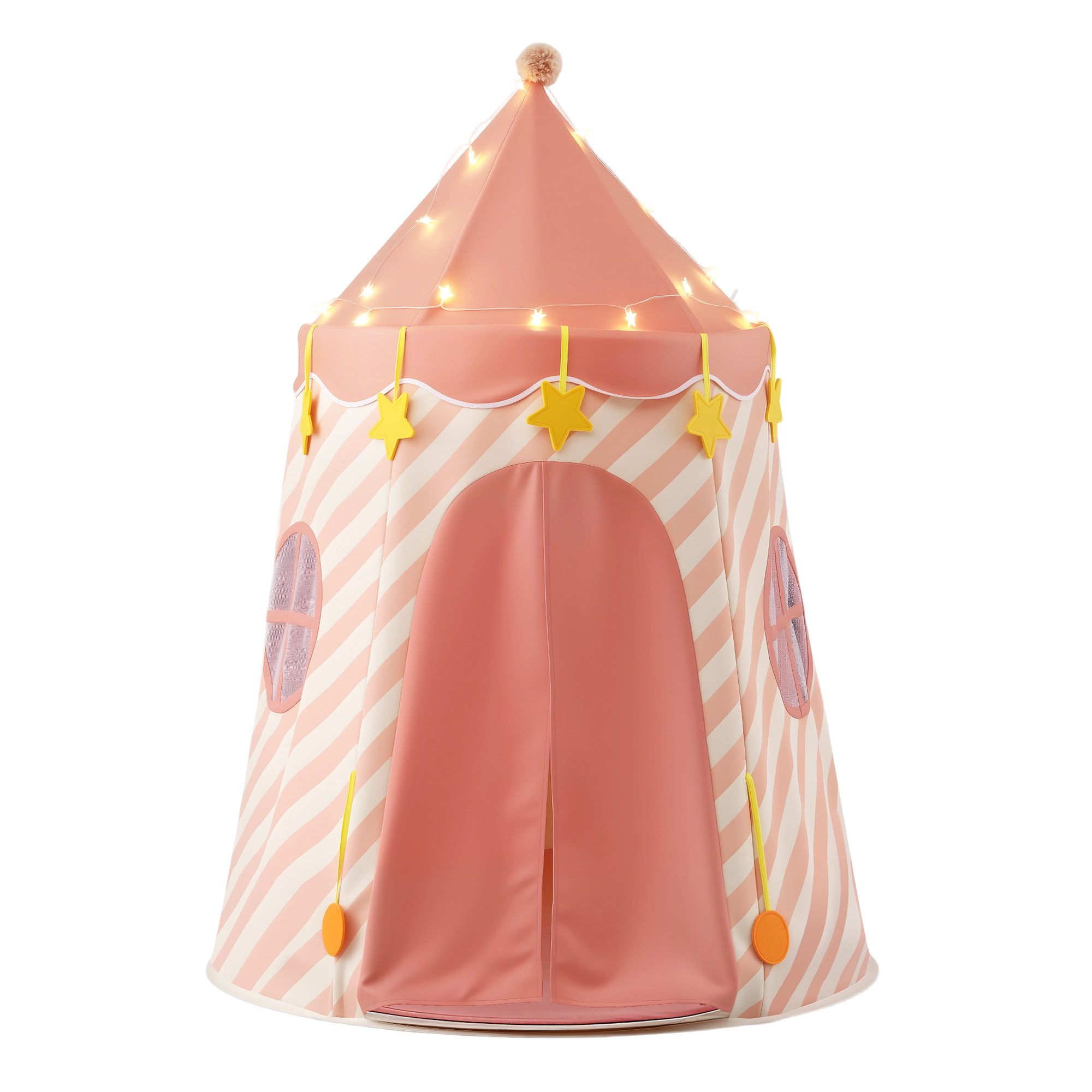 Keezi Kids Play Tent with Star Lights and Window Carry Bag 116cmx153cm Playhouse - Image 3
