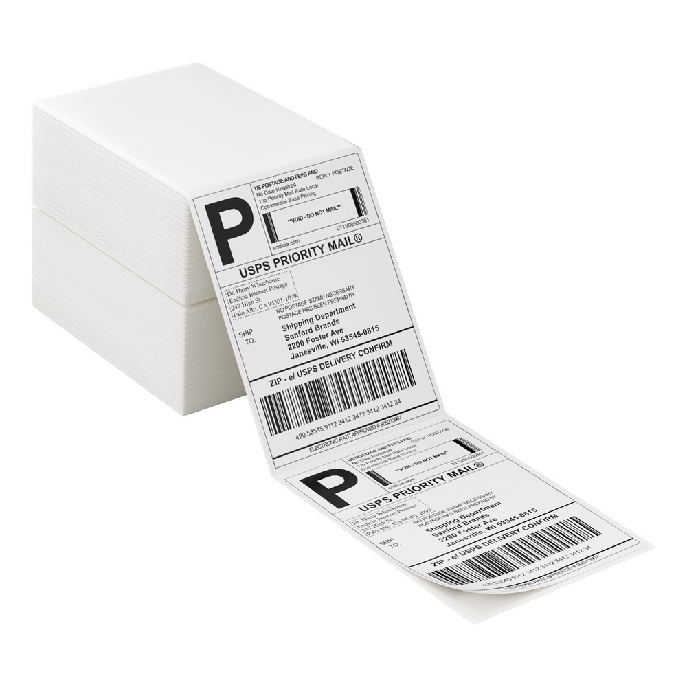 1000 Sheets Direct Thermal Labels Adhesive Printer Paper Barcode Shipping Sticker - Image 1