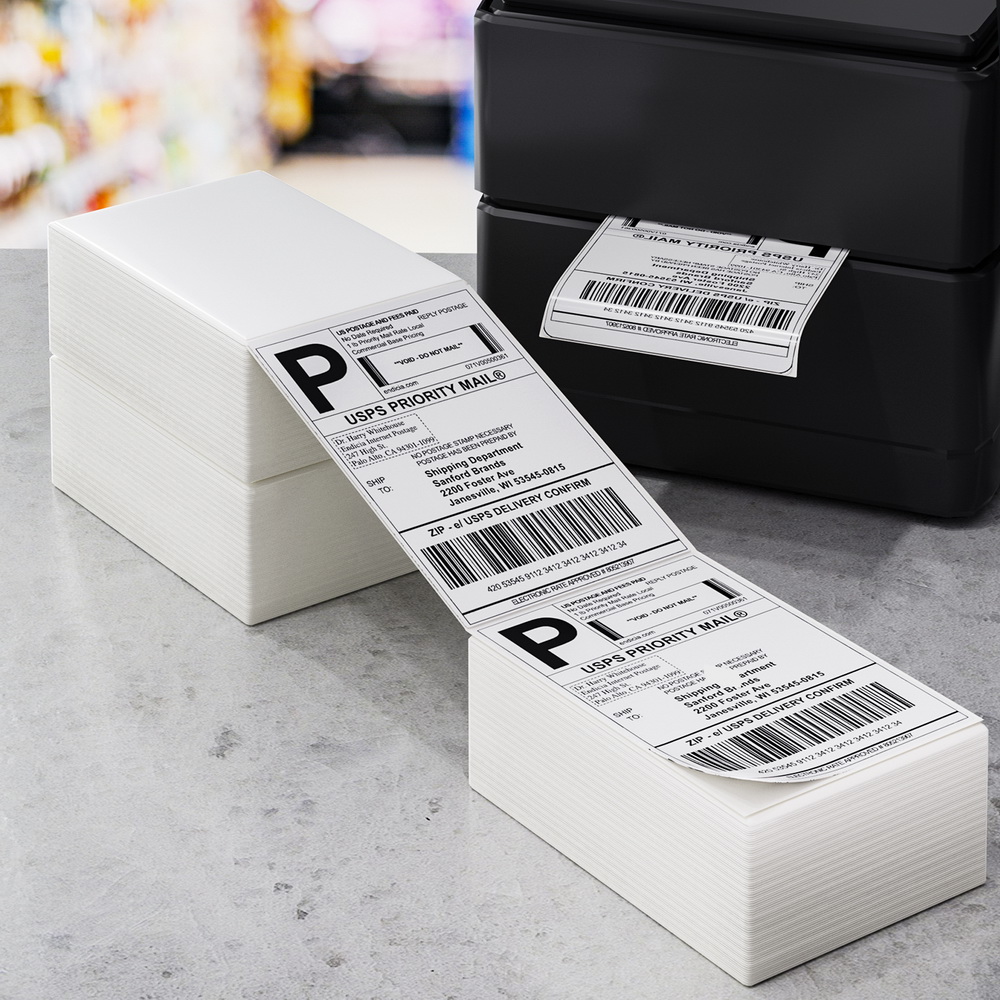 1500 Sheets Direct Thermal Label Adhesive Printer Paper Barcode Shipping Sticker - Image 5
