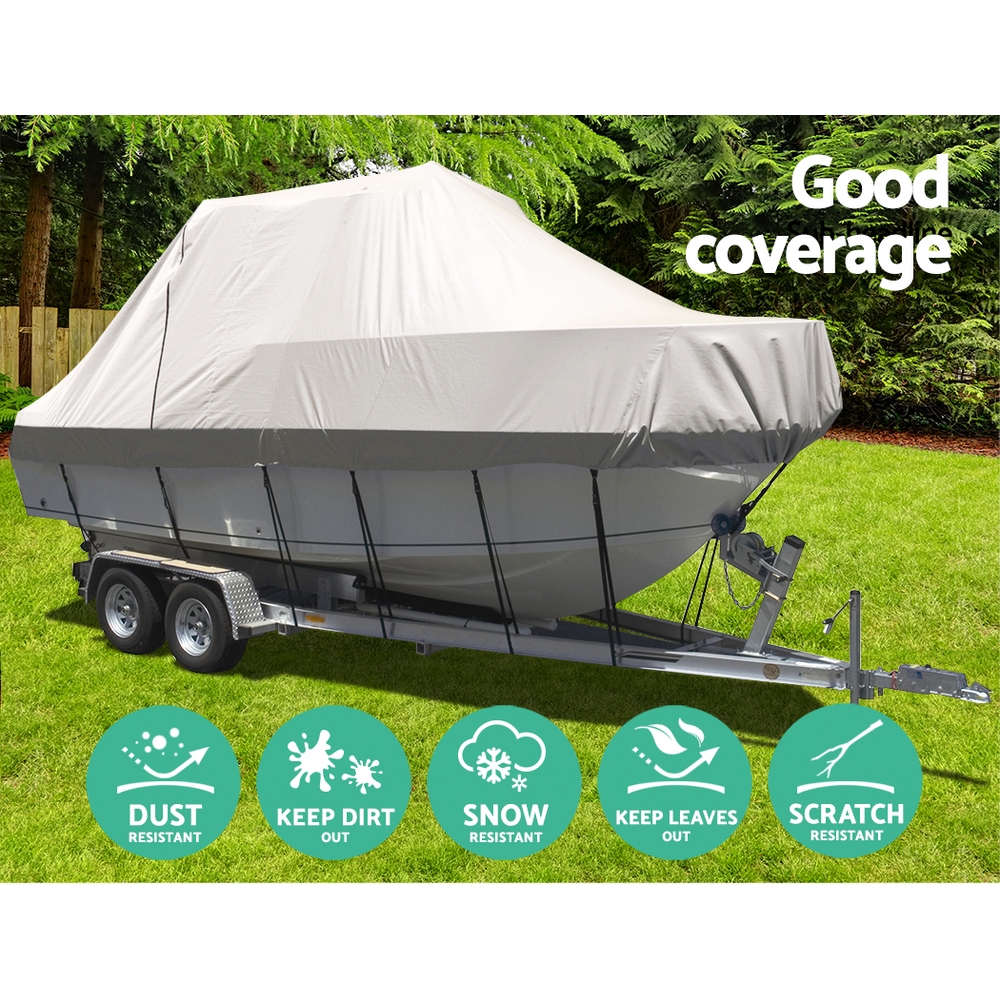 Seamanship Boat Cover 21-23ft Trailerable Jumbo Marine 600D Heavy Duty Grey - Image 3