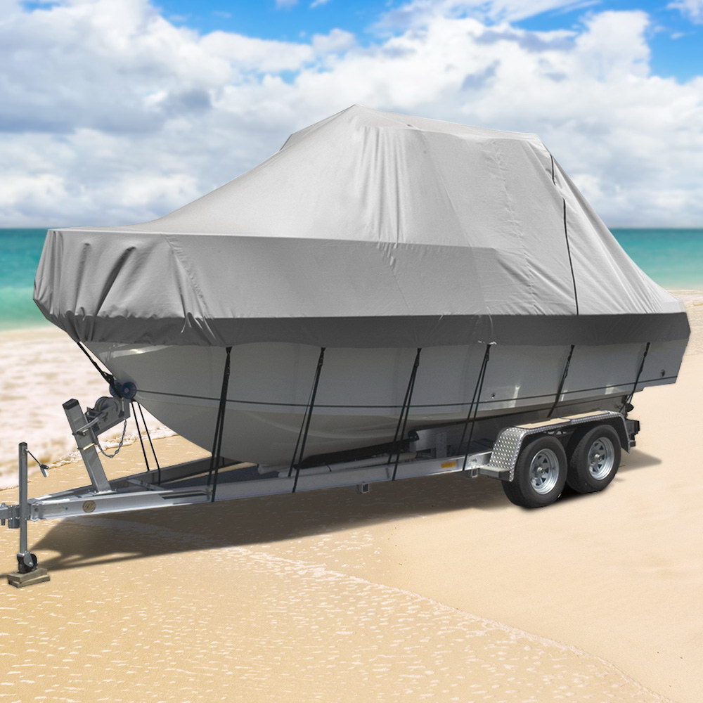 Seamanship Boat Cover 21-23ft Trailerable Jumbo Marine 600D Heavy Duty Grey - Image 8