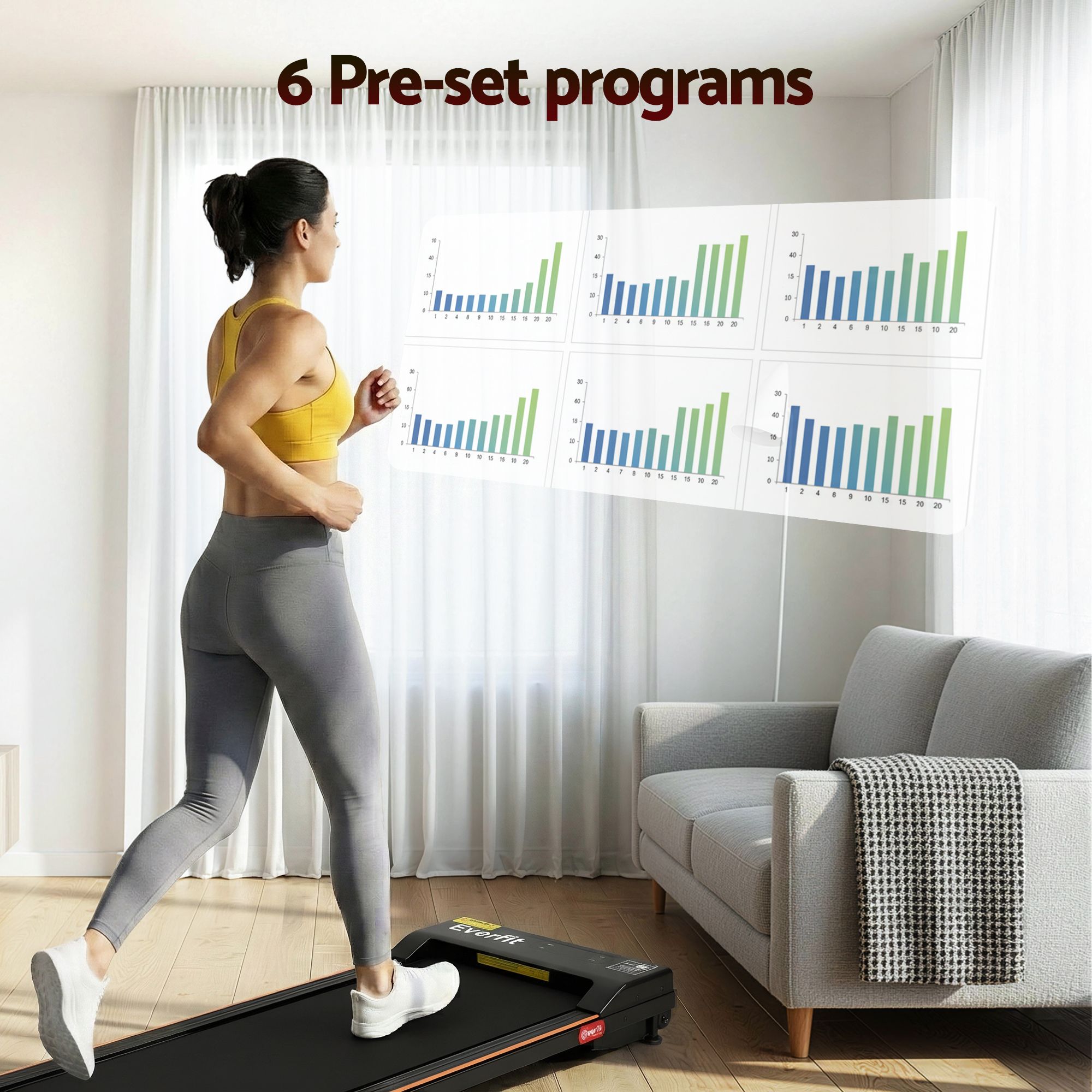 Everfit 3 in 1 Walking Pad Treadmill 12% Incline Under Desk Treadmills for Home Gym With 38cm Wide Belt - Image 5