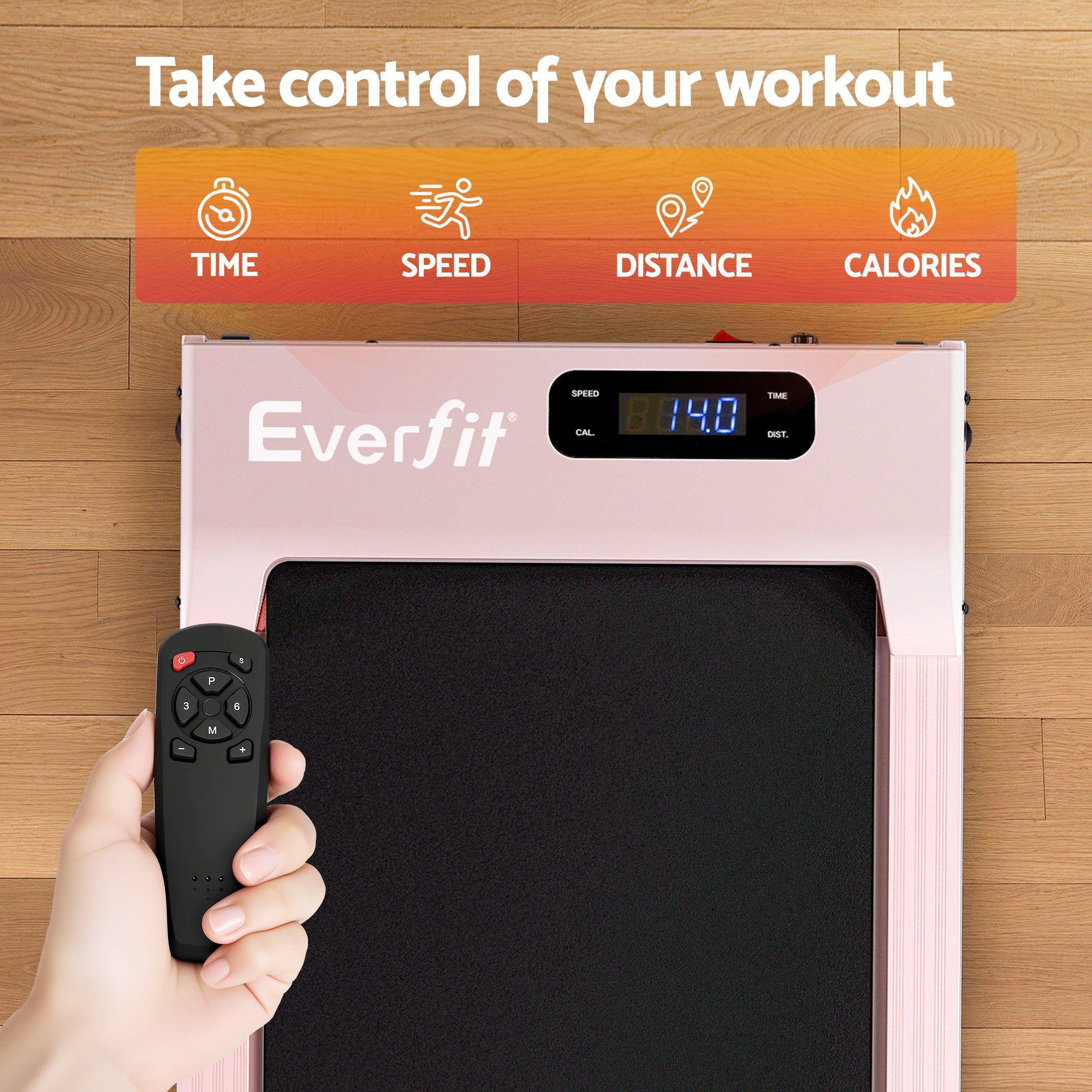 Everfit 3 in 1 Walking Pad Treadmill 12% Incline Under Desk Treadmills for Home Gym With 38cm Wide Belt Pink - Image 7