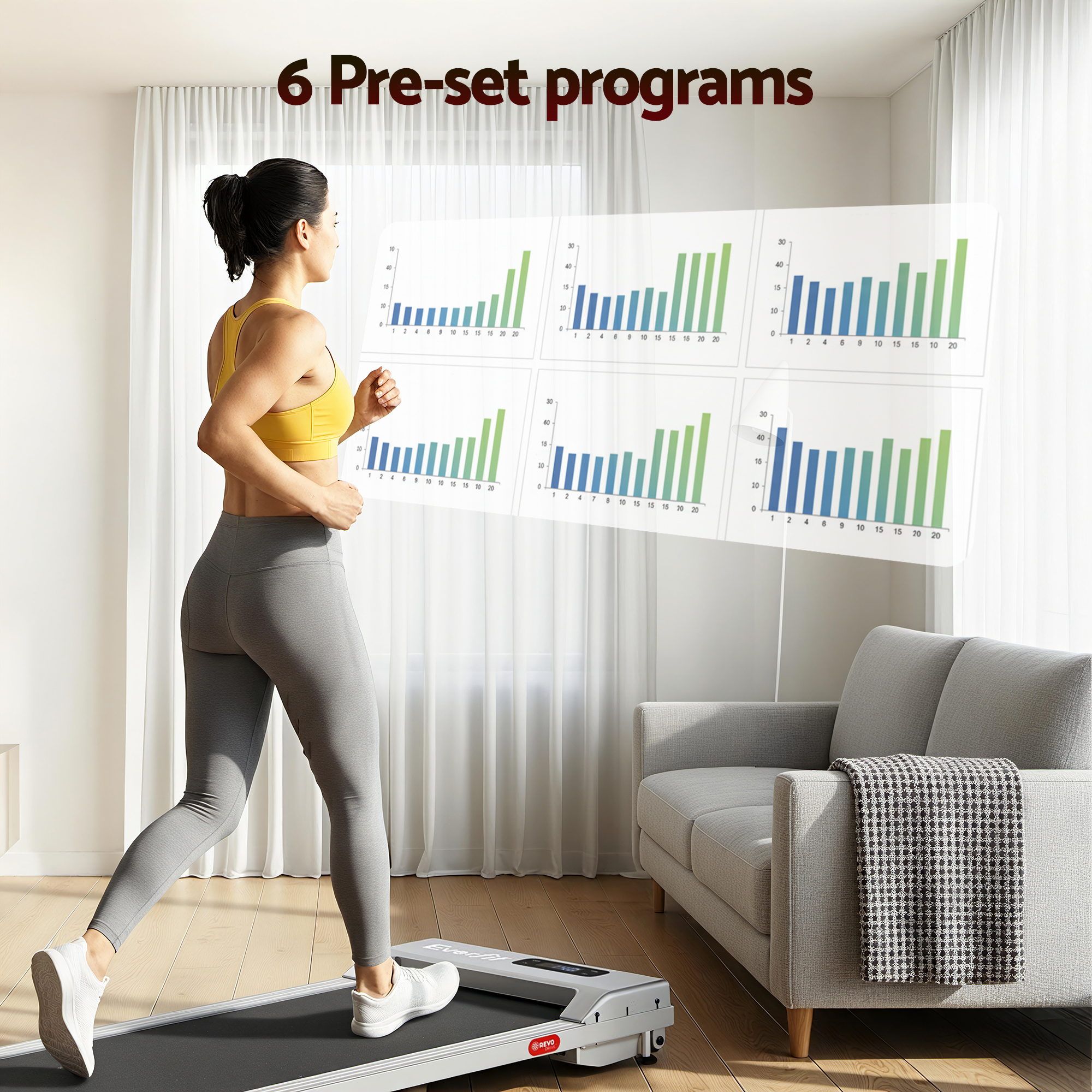 Everfit 3 in 1 Walking Pad Treadmill 12% Incline Under Desk Treadmills for Home Gym With 38cm Wide Belt Silver - Image 5