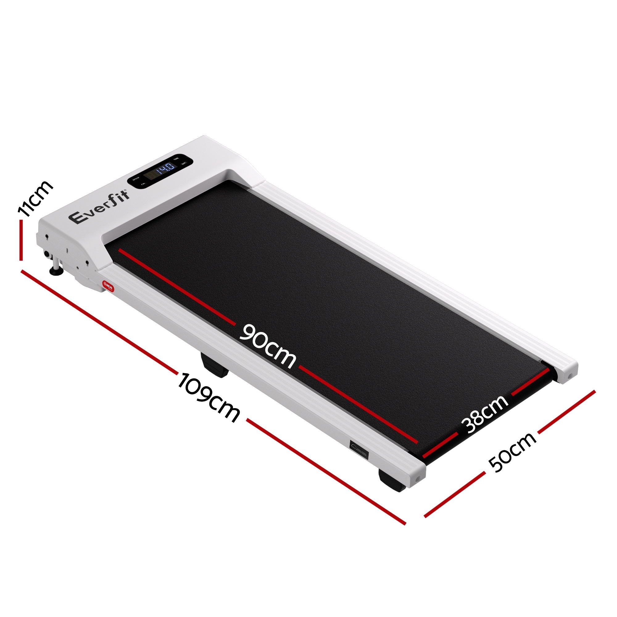 Everfit 3 in 1 Walking Pad Treadmill 12% Incline Under Desk Treadmills for Home Gym With 38cm Wide Belt White - Image 2