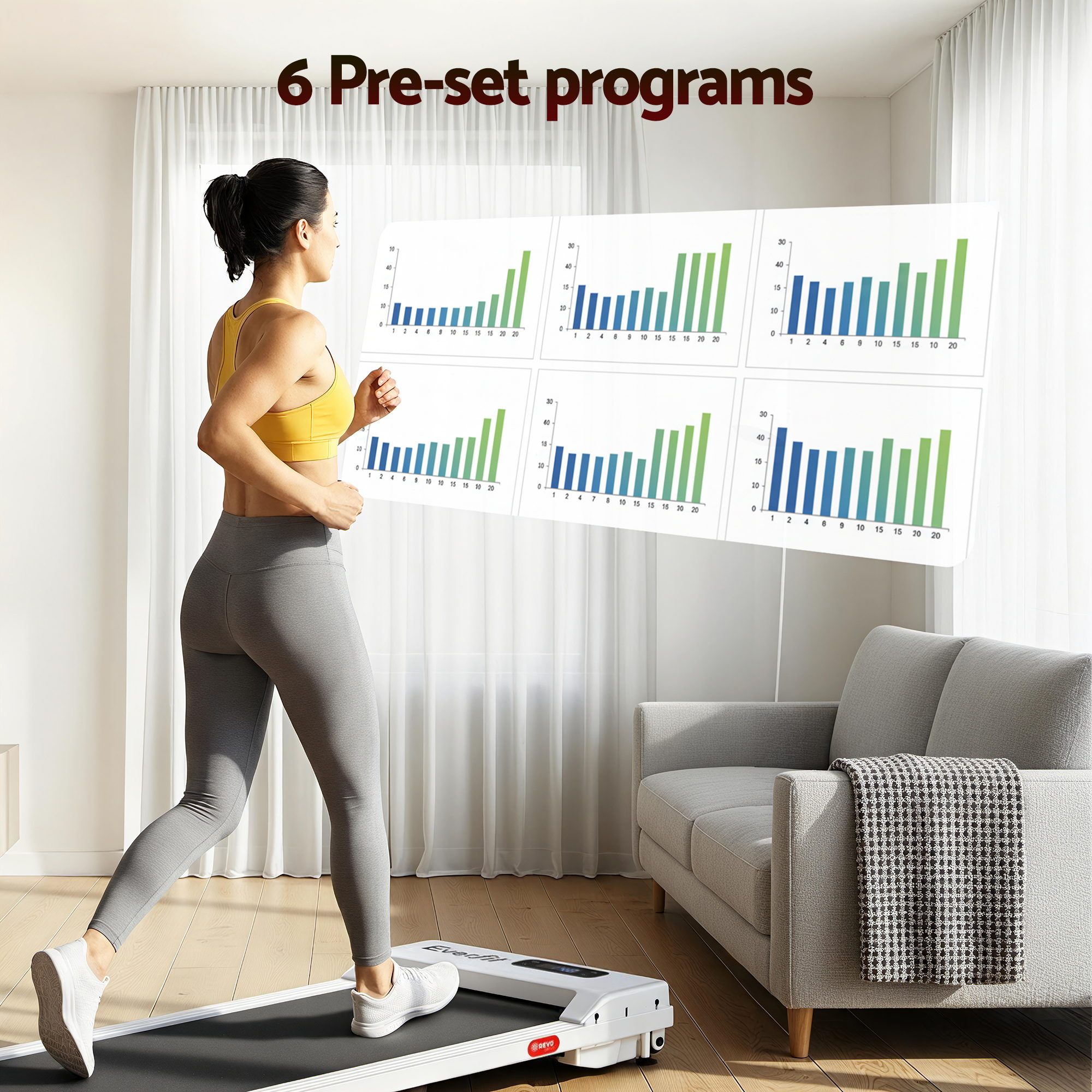 Everfit 3 in 1 Walking Pad Treadmill 12% Incline Under Desk Treadmills for Home Gym With 38cm Wide Belt White - Image 5