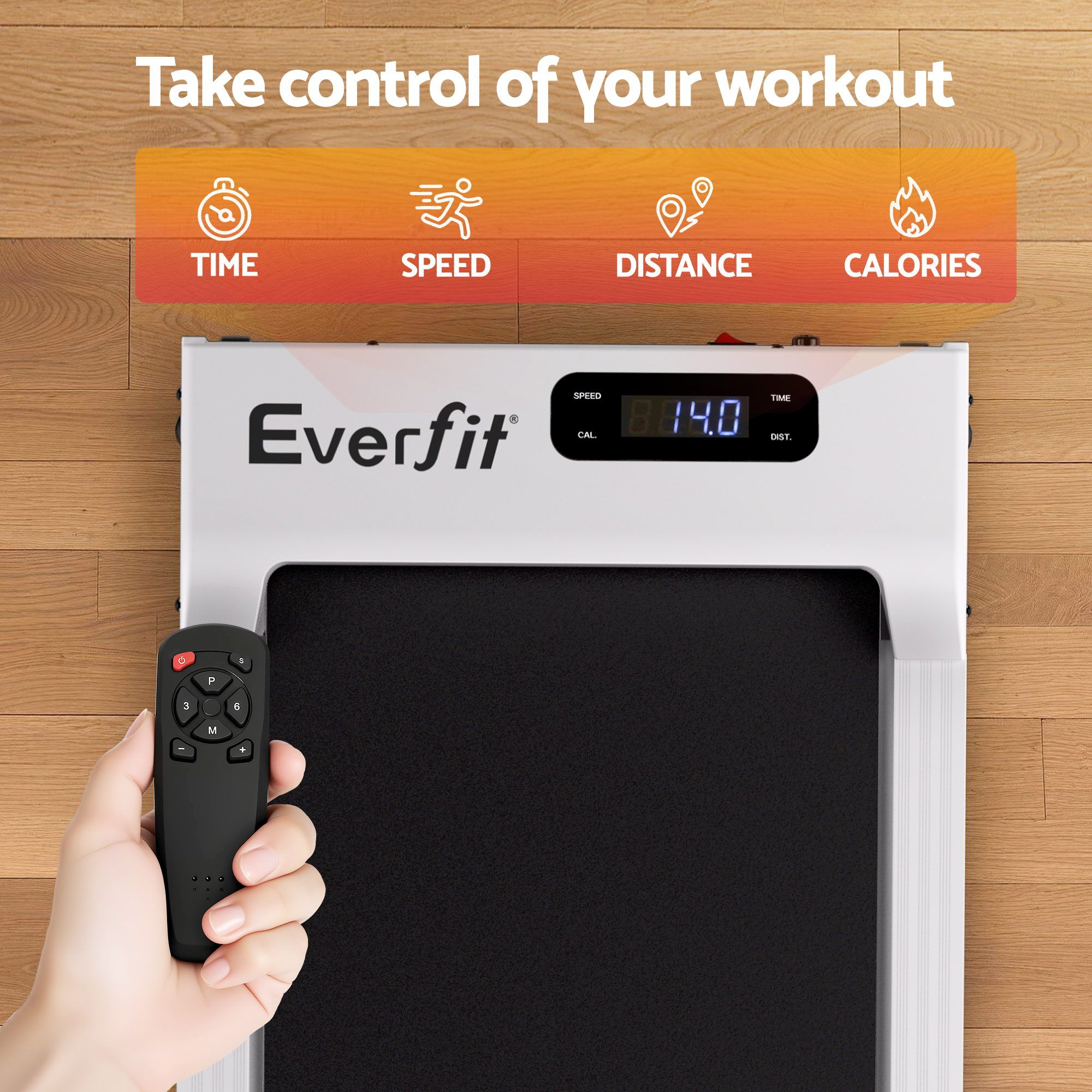 Everfit 3 in 1 Walking Pad Treadmill 12% Incline Under Desk Treadmills for Home Gym With 38cm Wide Belt White - Image 7