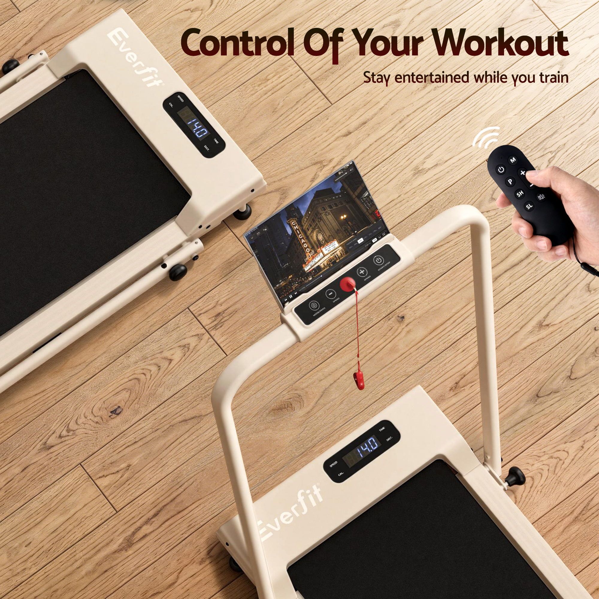 Everfit 3 in 1 Walking Pad Treadmill 12% Incline Under Desk Foldable Treadmills for Home Gym With 38cm Wide Belt APP Control - Image 8