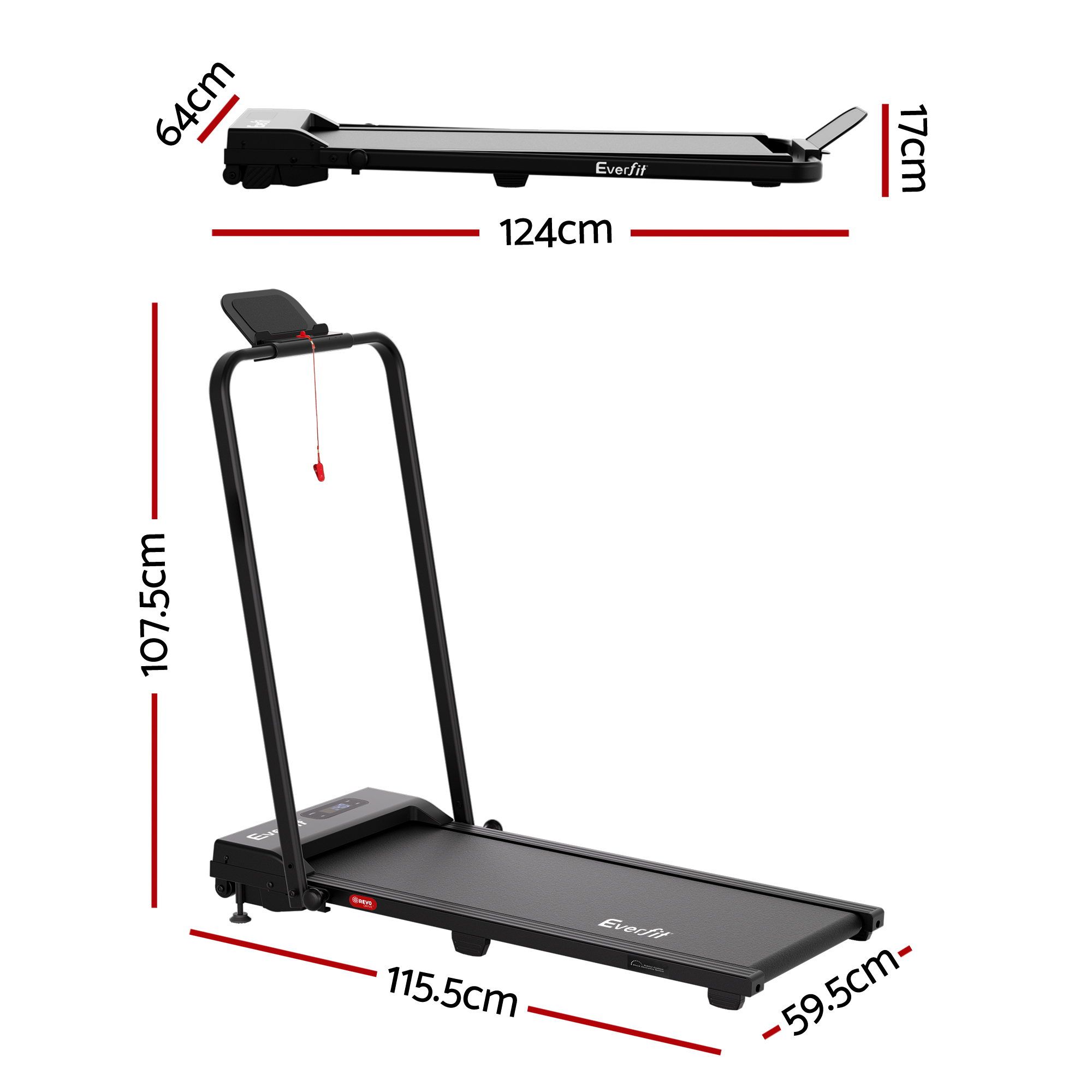 Everfit 3 in 1 Walking Pad Treadmill 12% Incline Under Desk Foldable Treadmills for Home Gym With 38cm Wide Belt APP Control - Image 2