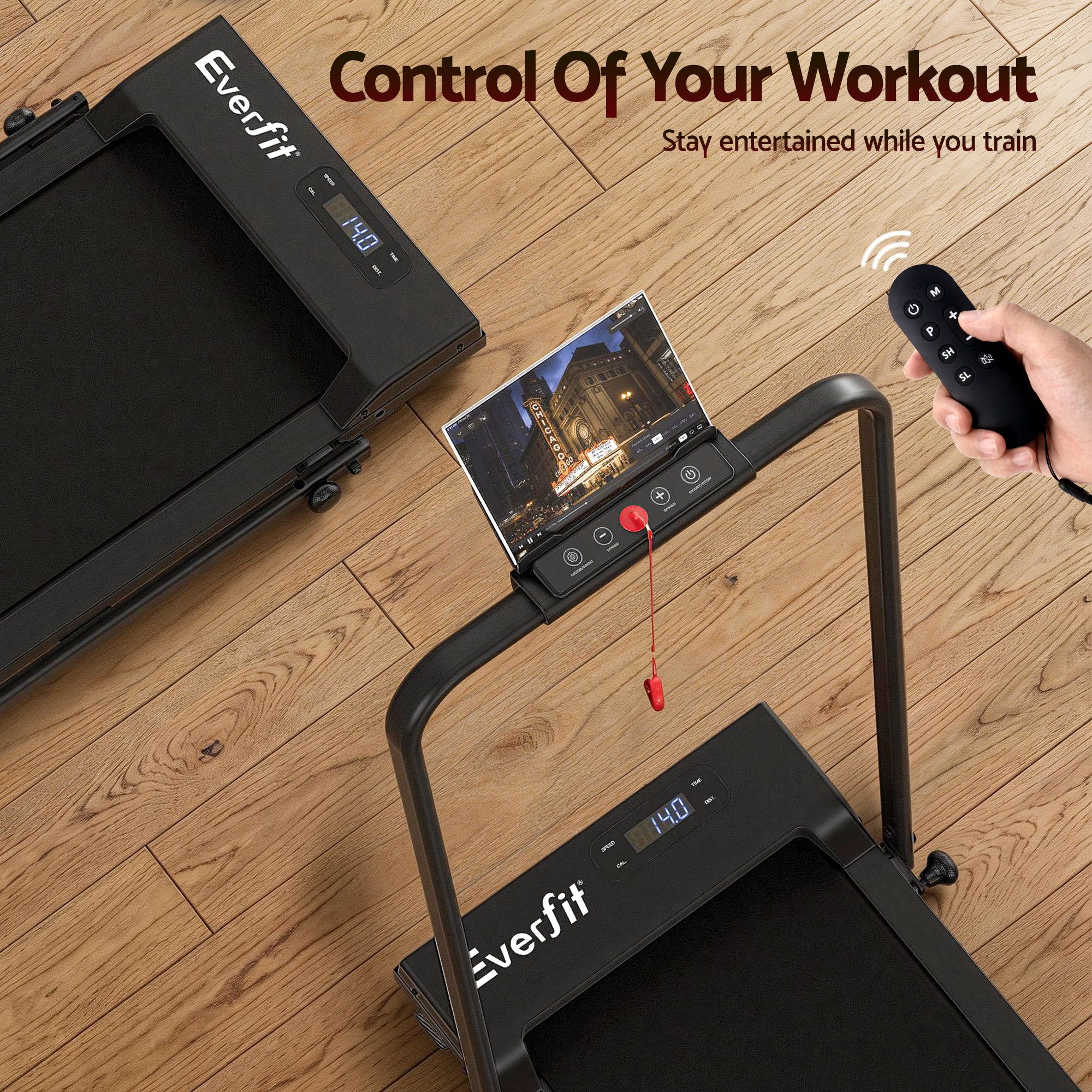 Everfit 3 in 1 Walking Pad Treadmill 12% Incline Under Desk Foldable Treadmills for Home Gym With 38cm Wide Belt APP Control - Image 8