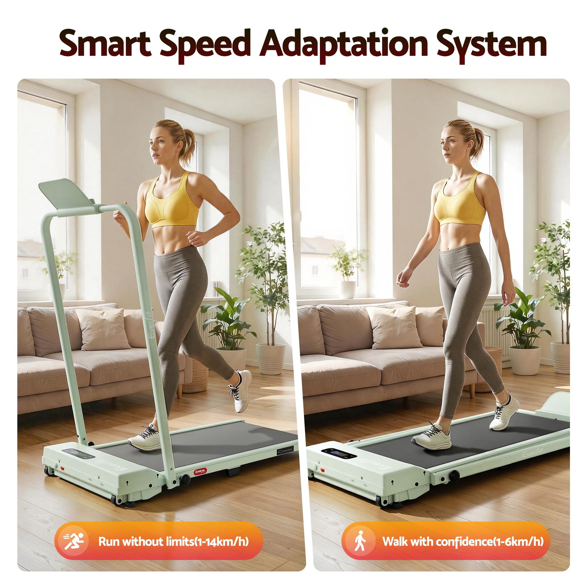 Everfit 3 in 1 Walking Pad Treadmill 12% Incline Under Desk Foldable Treadmills for Home Gym With 38cm Wide Belt APP Control - Image 4