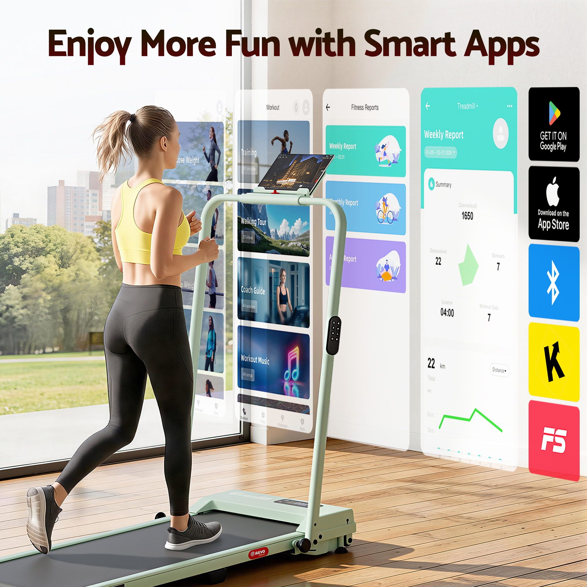 Everfit 3 in 1 Walking Pad Treadmill 12% Incline Under Desk Foldable Treadmills for Home Gym With 38cm Wide Belt APP Control - Image 7