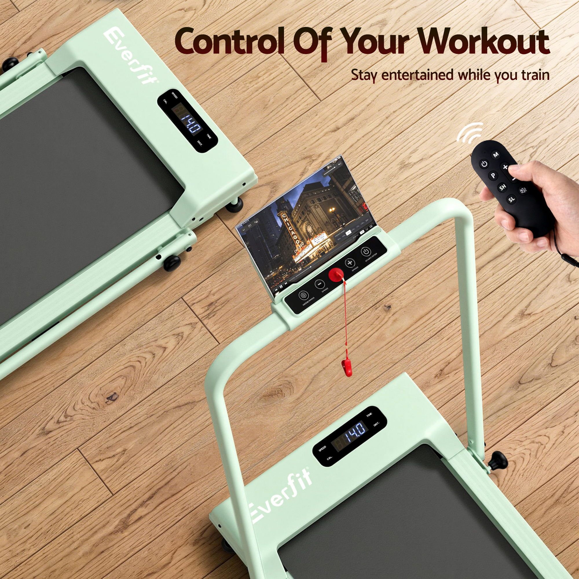 Everfit 3 in 1 Walking Pad Treadmill 12% Incline Under Desk Foldable Treadmills for Home Gym With 38cm Wide Belt APP Control - Image 8