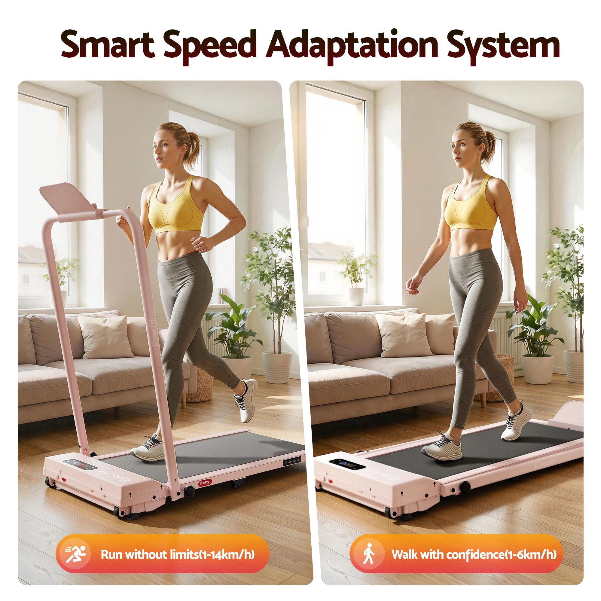 Everfit 3 in 1 Walking Pad Treadmill 12% Incline Under Desk Treadmills for Home Gym With 38cm Wide Belt APP Control - Image 4