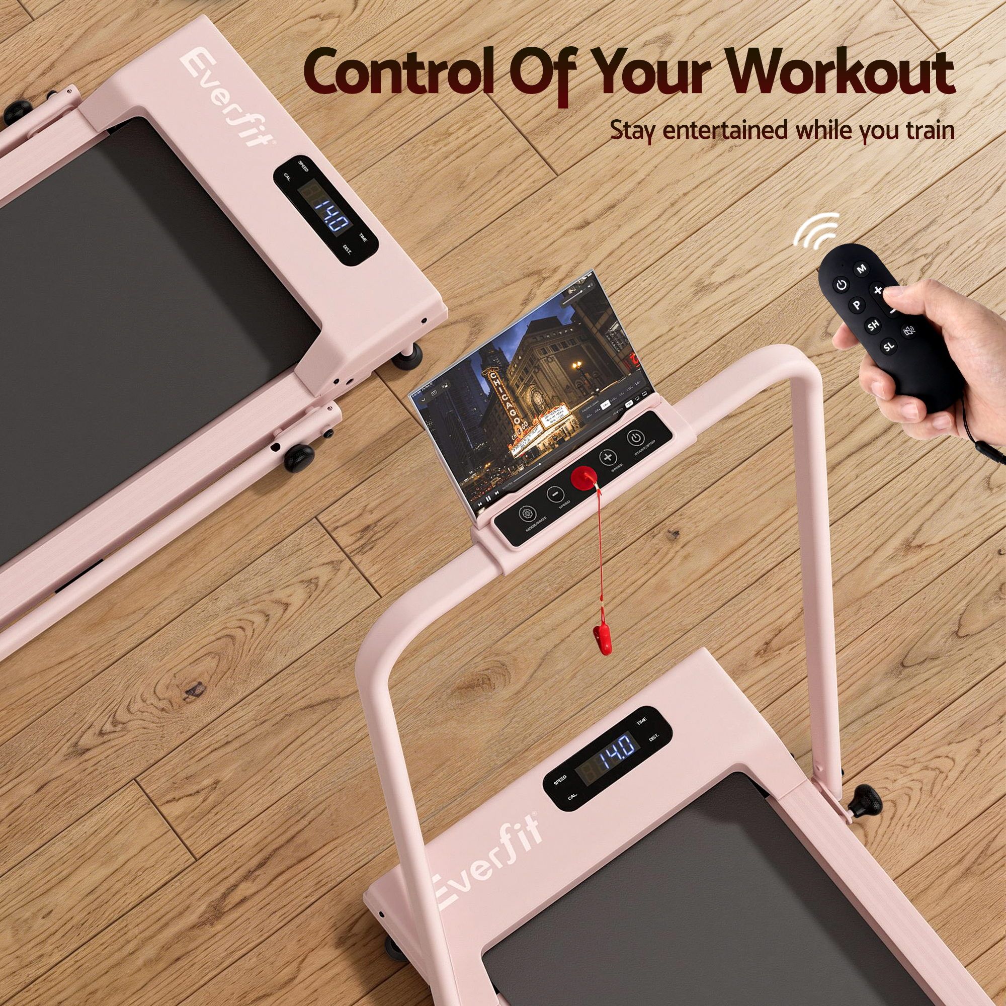 Everfit 3 in 1 Walking Pad Treadmill 12% Incline Under Desk Treadmills for Home Gym With 38cm Wide Belt APP Control - Image 8
