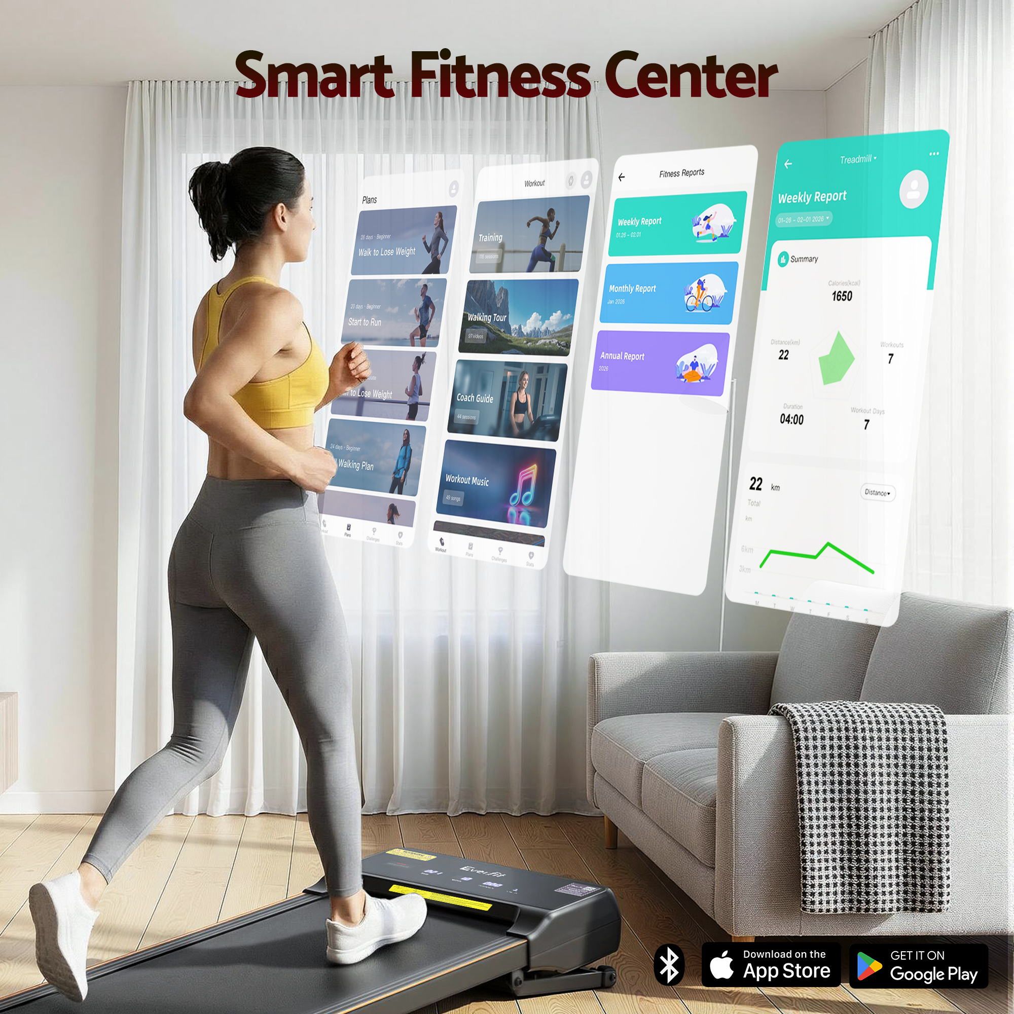 Everfit 3 in 1 Walking Pad Treadmill 20% Auto Incline Under Desk Treadmills for Home Gym With 40cm Wide Belt - Image 5