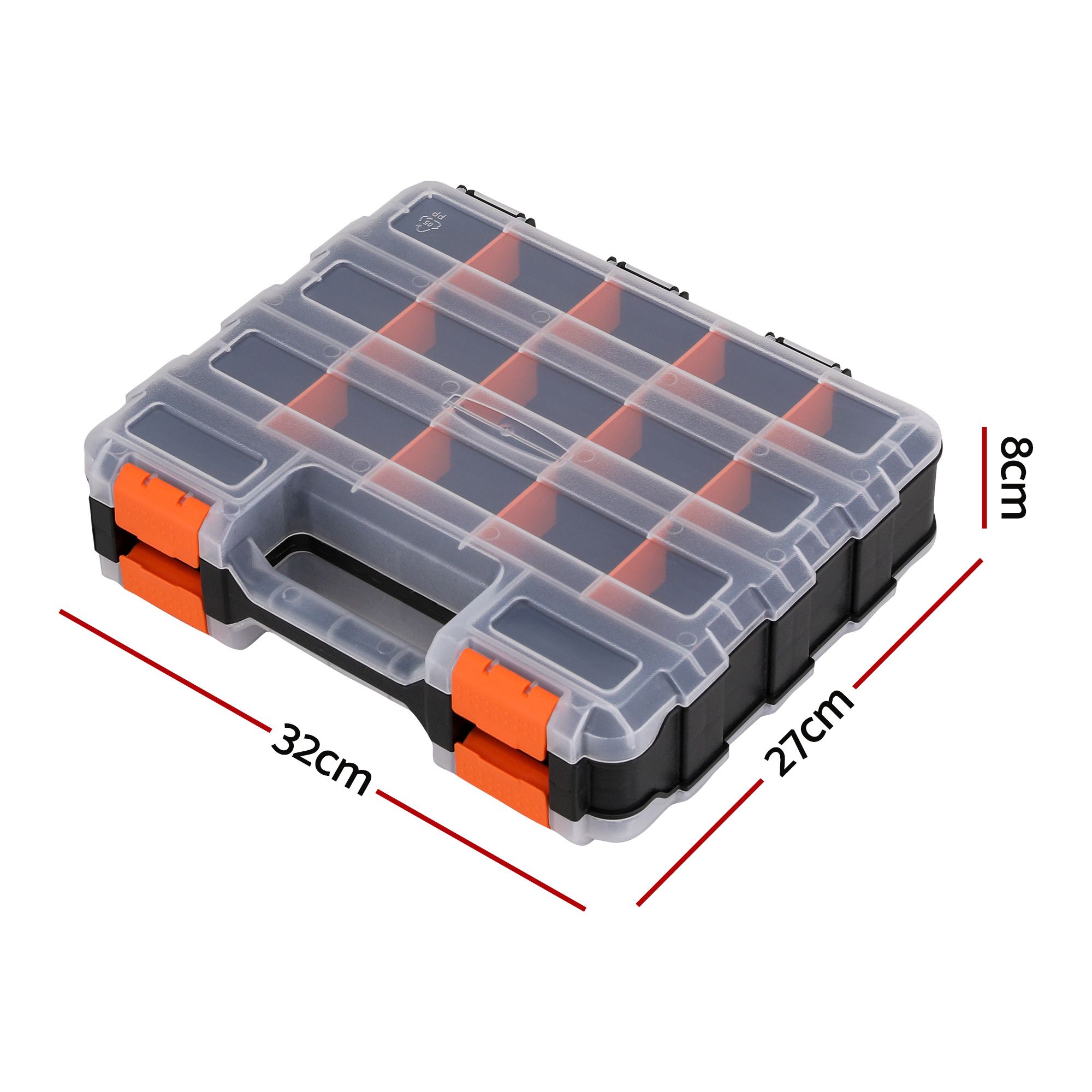 Giantz Double Sided Tool Box Organizer with 34 Compartment Small Parts Storage - Image 3