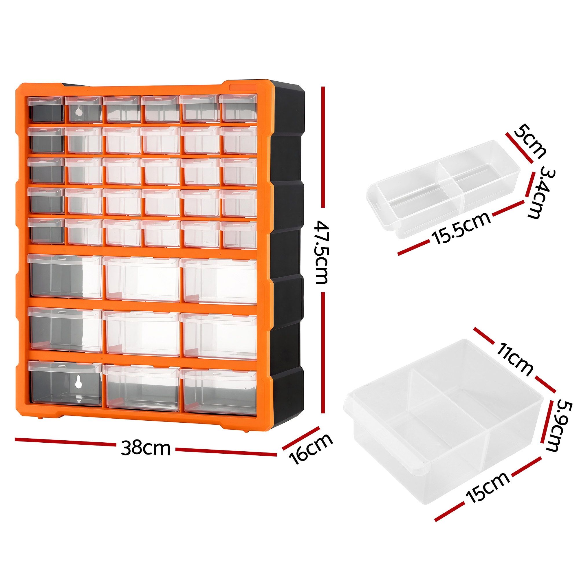 Giantz 39-Drawer Tool Storage Cabinet Anti-Drop Hardware Organizer - Image 3