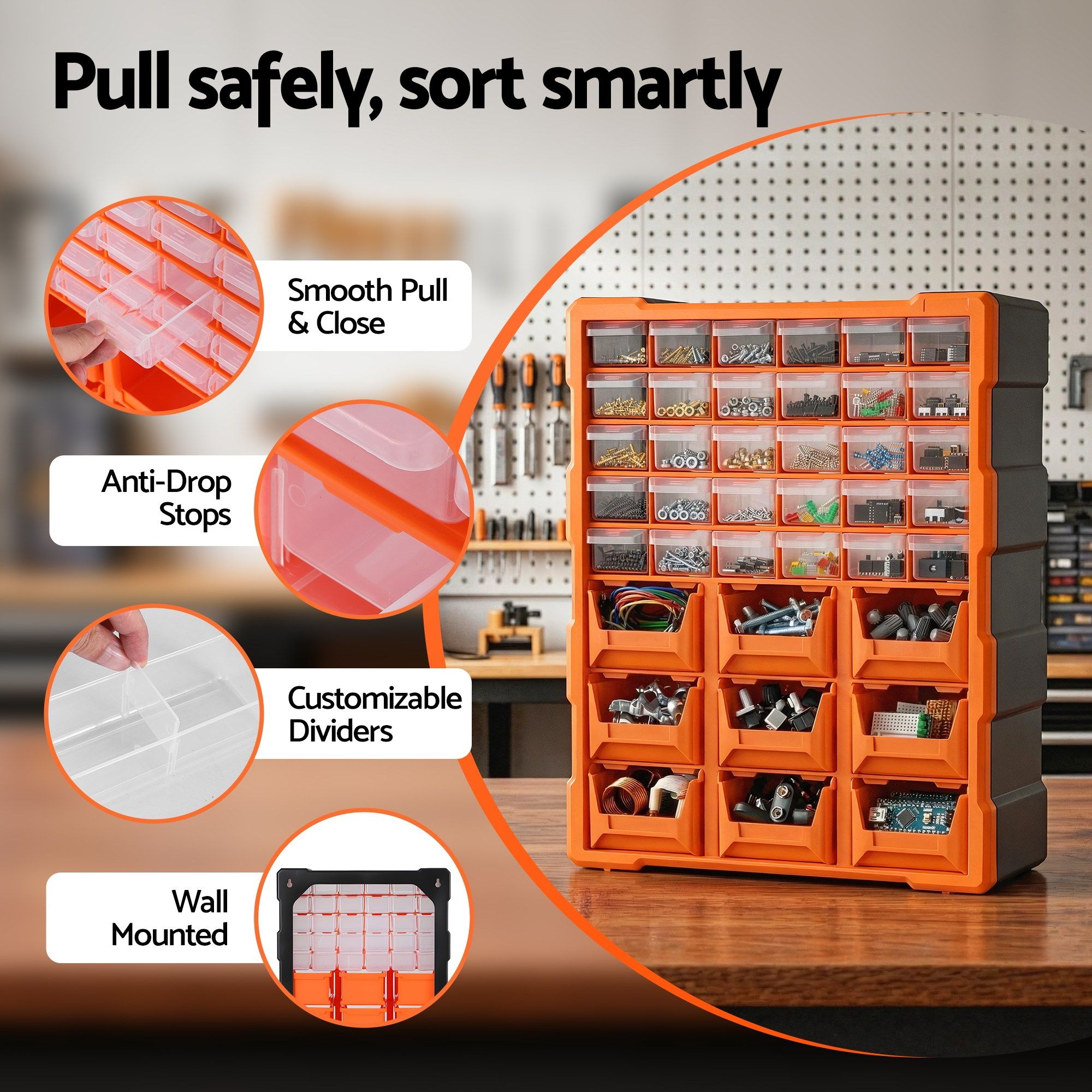 Giantz Tool Organizer 39-Drawer Hardware Cabinet Screw Storage Box Anti-Drop - Image 5