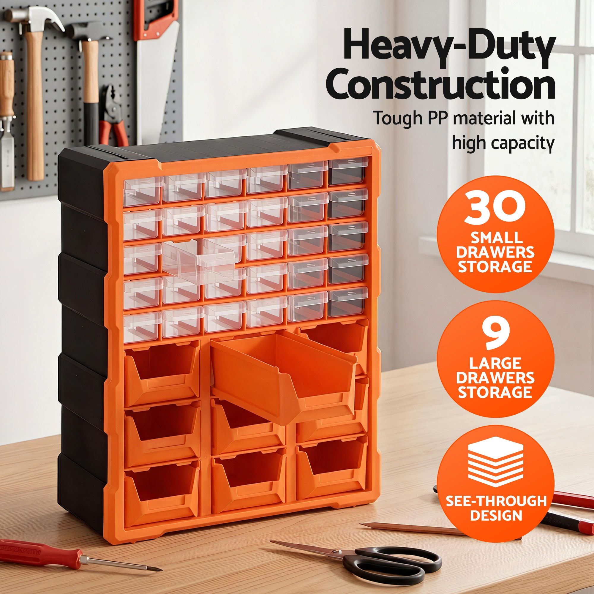Giantz Tool Organizer 39-Drawer Hardware Cabinet Screw Storage Box Anti-Drop - Image 6