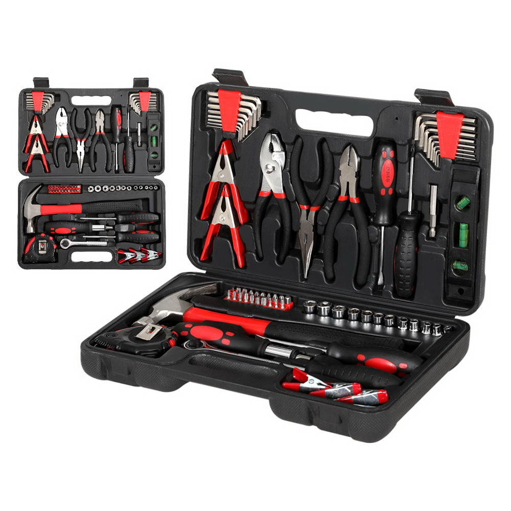 Giantz 70pcs Tool Kit Set Box Household Toolbox Repair Hard Case Black - Image 1