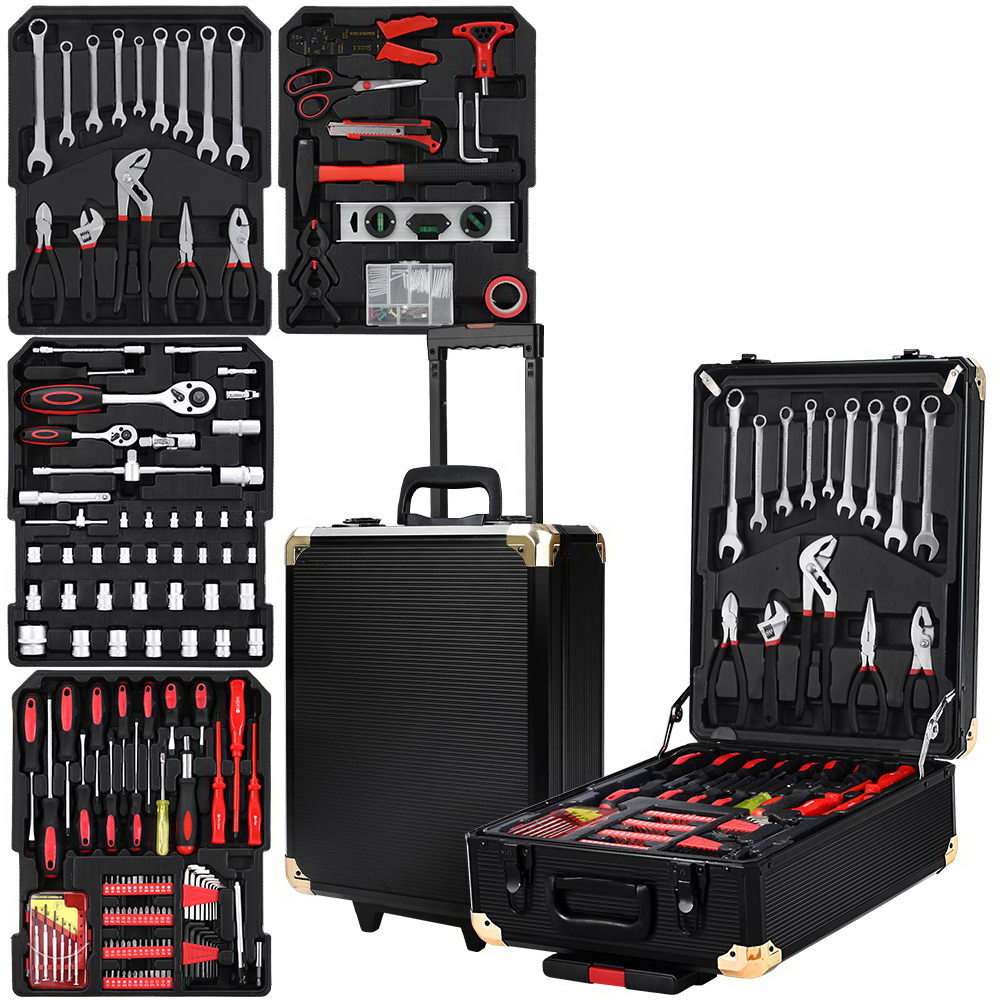 Giantz 816pcs Tool Kit Trolley Case Mechanics Box Toolbox Portable DIY Set - Image 1