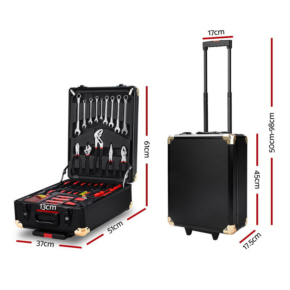 Giantz 816pcs Tool Kit Trolley Case Mechanics Box Toolbox Portable DIY Set - Image 2