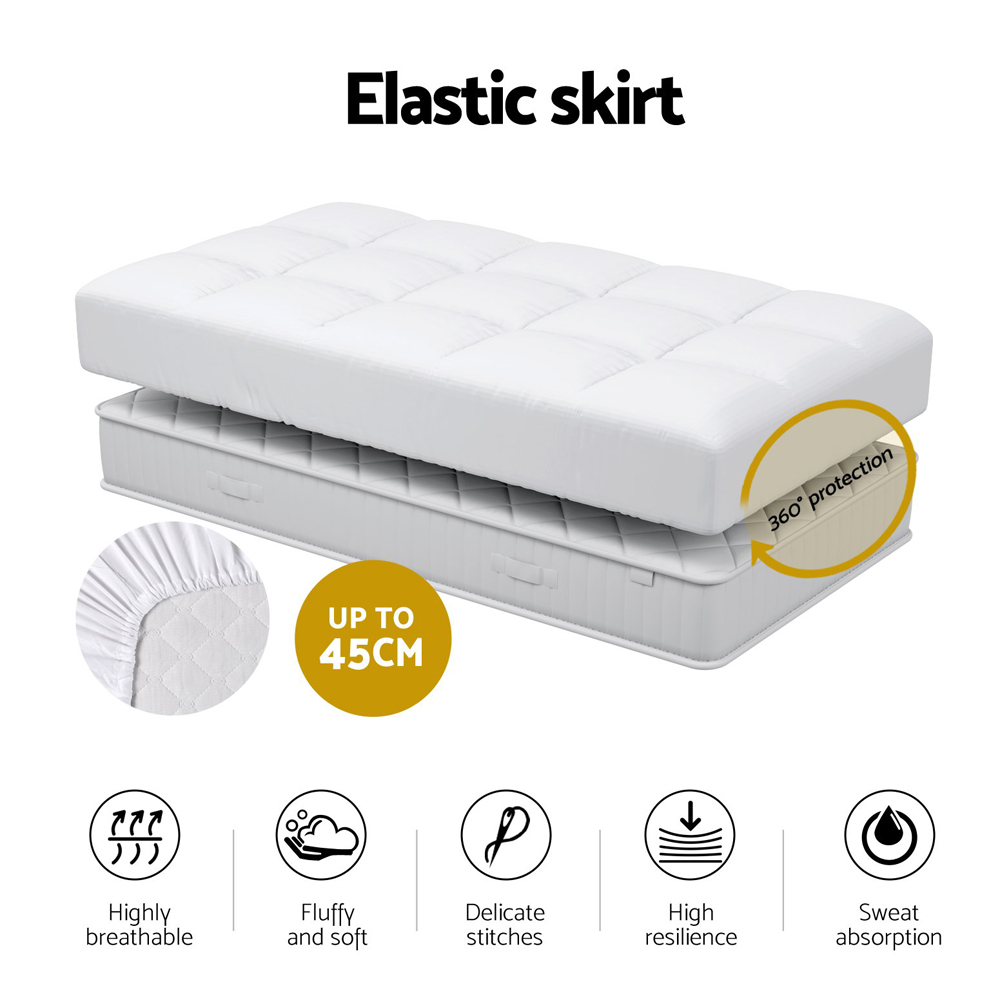 Giselle Bedding Baby Cot Pillowtop Mattress Topper 750GSM Bamboo Cooling Pad for Temperature Regulation, Machine Washable Bed Protector - Image 5