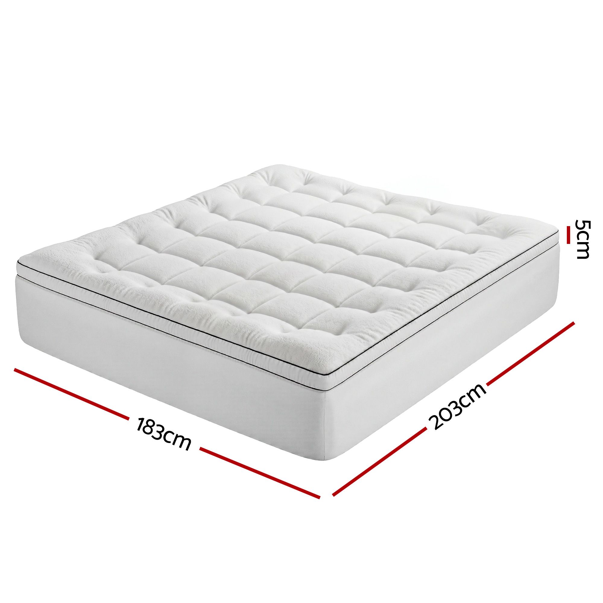Giselle Bedding King Mattress Topper 5cm Coral Fleece - Image 3