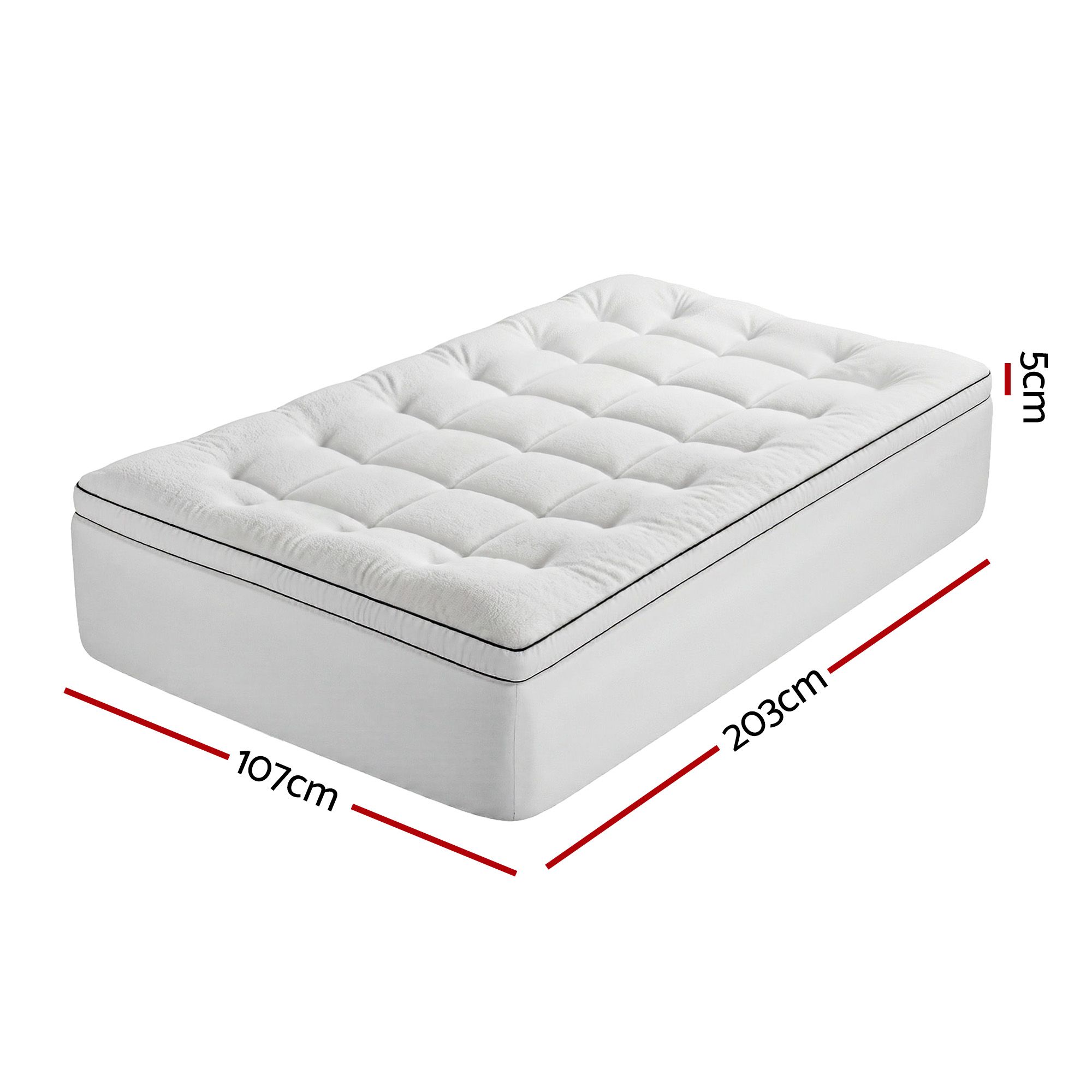 Giselle Bedding King Single Mattress Topper 5cm Coral Fleece - Image 3