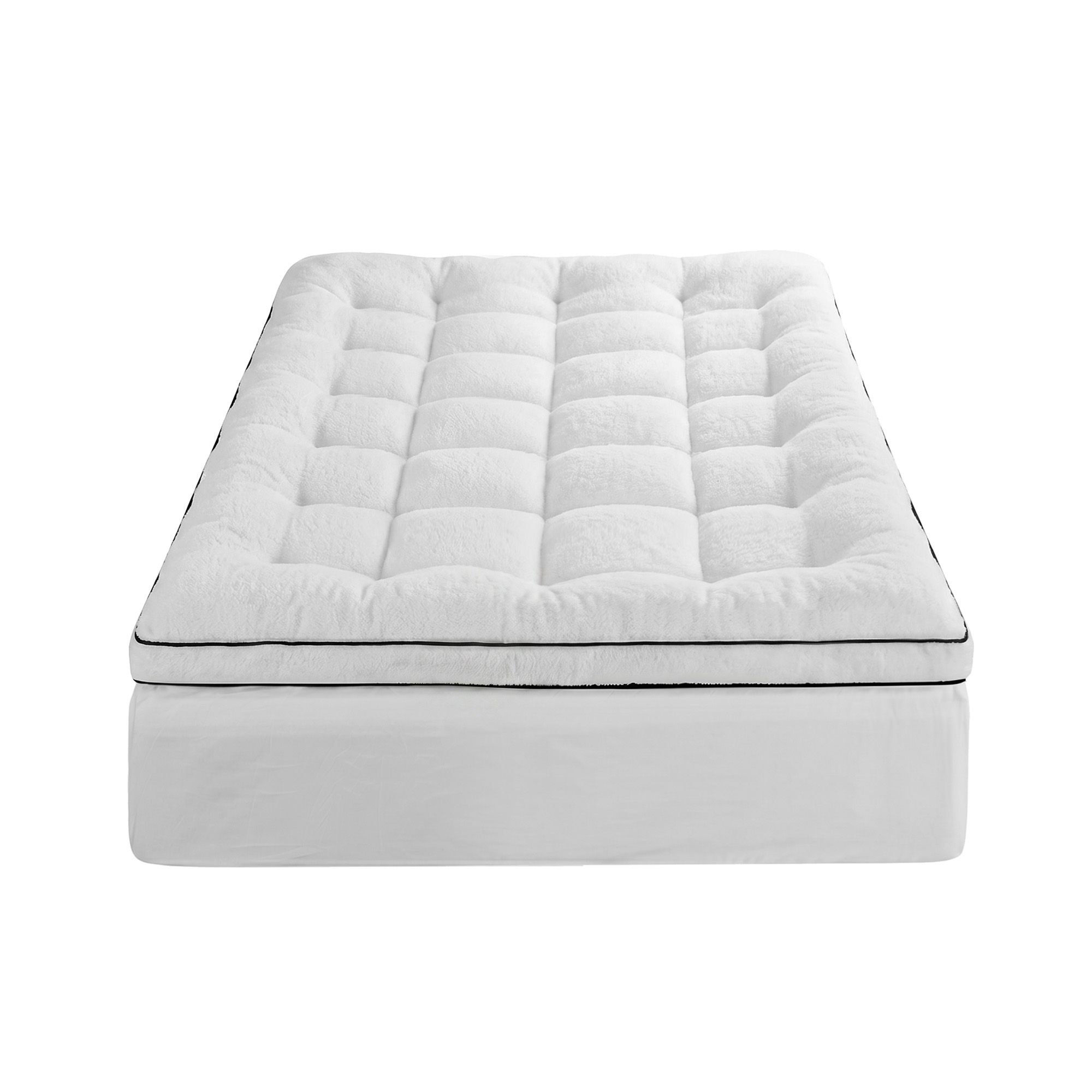 Giselle Bedding King Single Mattress Topper 5cm Coral Fleece - Image 4